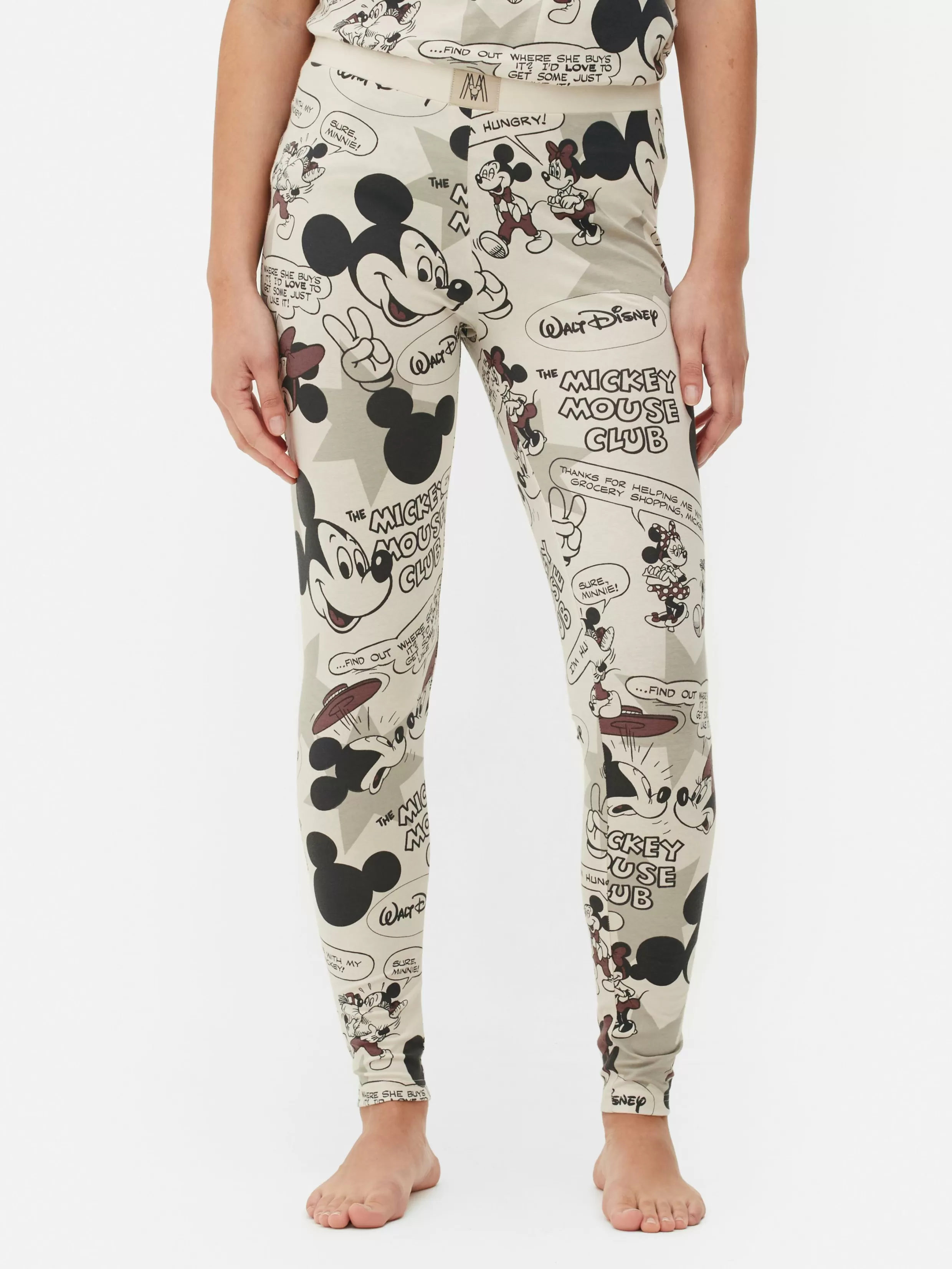 Cheap Disney’s Mickey Mouse Retro Comic Pajama Leggings Women Pajama Bottoms