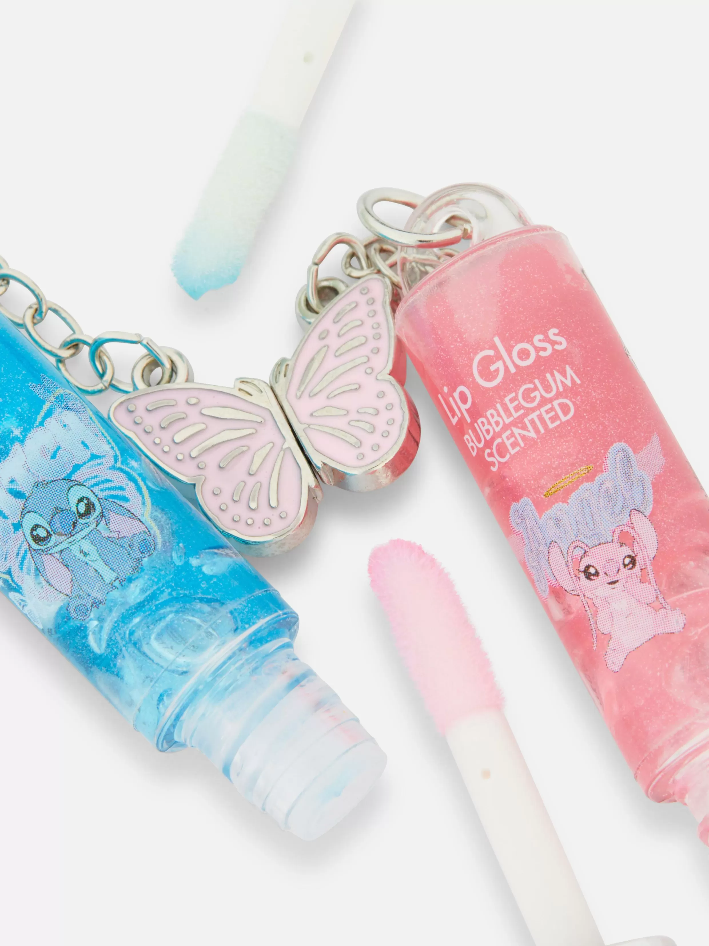 New Disney’s Stitch And Angel Charm Lip Gloss Set Lip Gloss