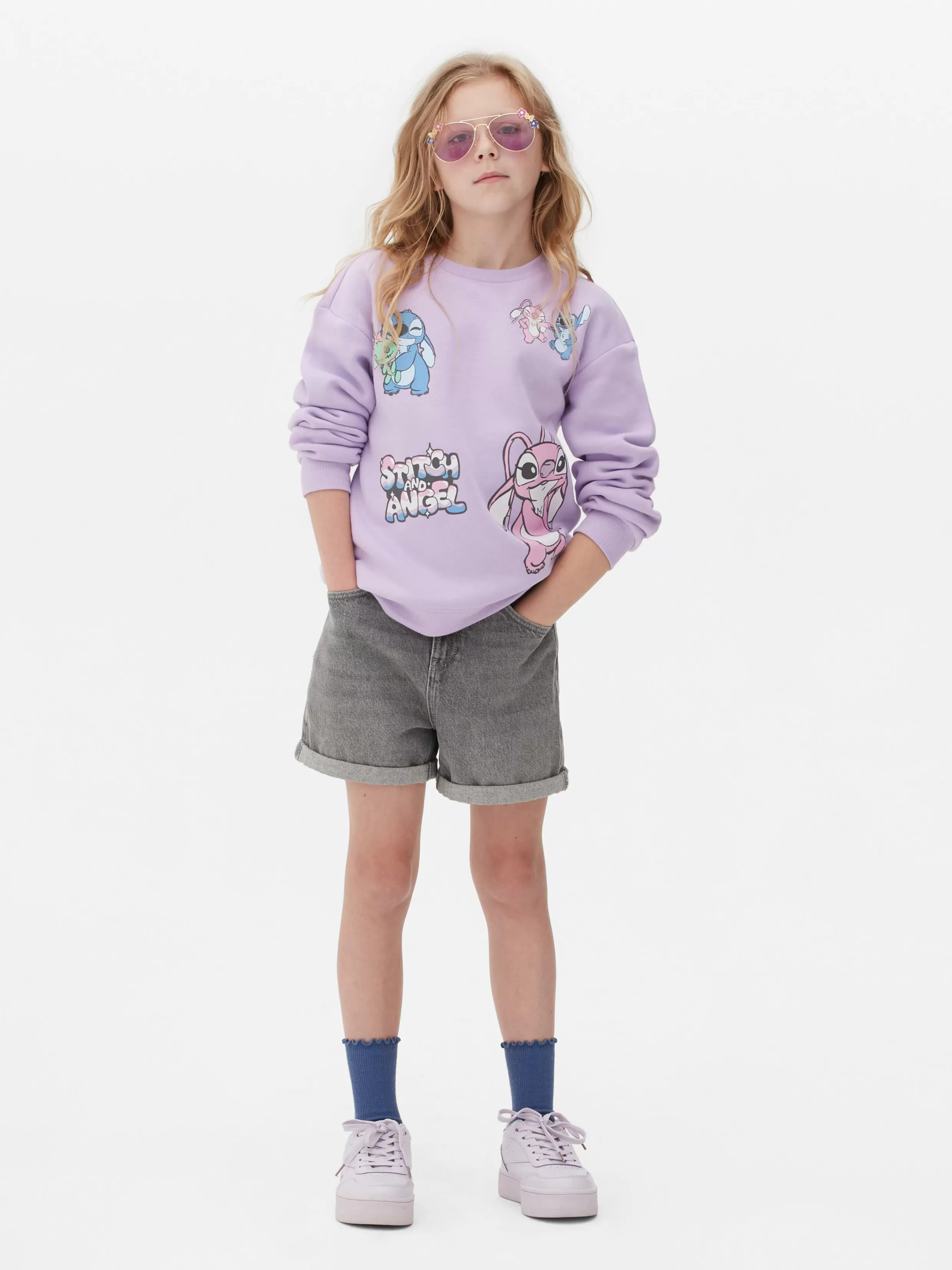 Sale Disney’s Stitch And Angel Crew Neck Sweatshirt Kids Hoodies And Sweatshirts