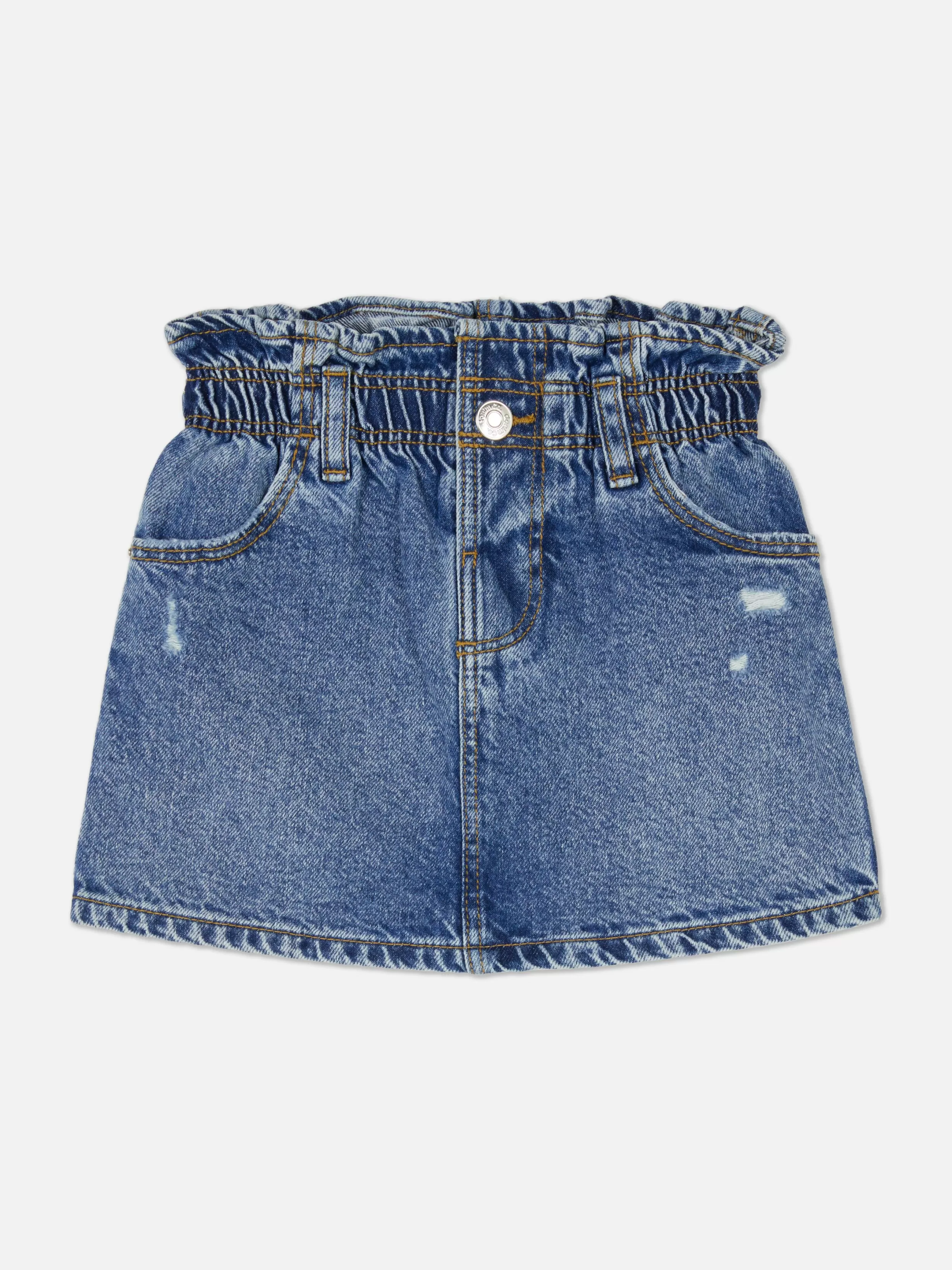 Online Distressed Denim Paperbag Skirt Kids Skirts