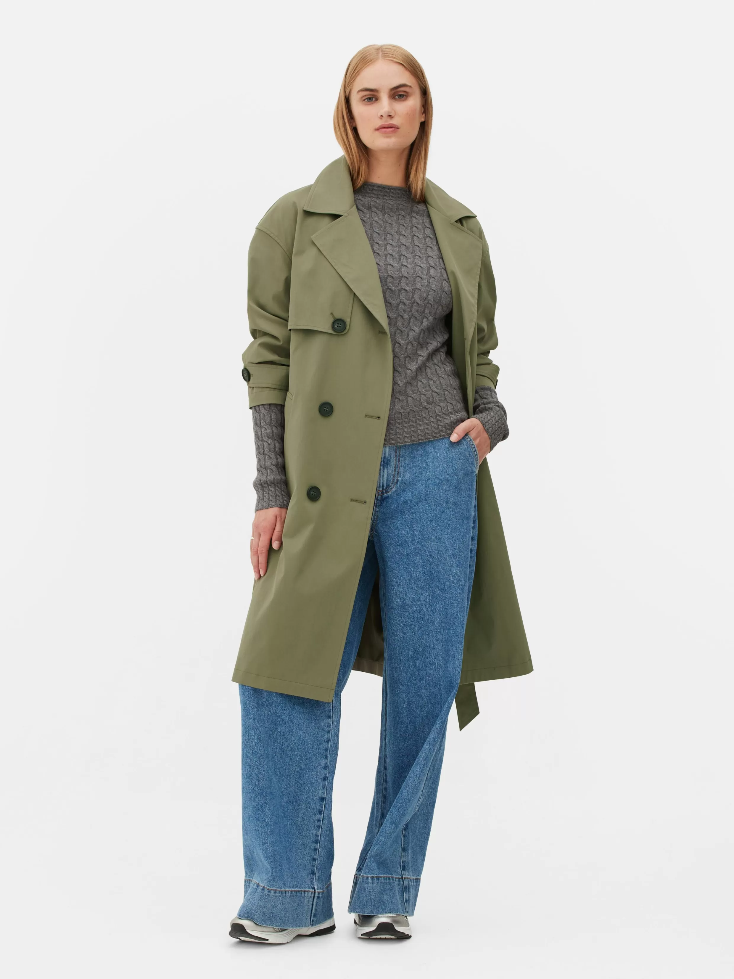 Discount Double-Breasted Belted Trench Women Coats And Jackets