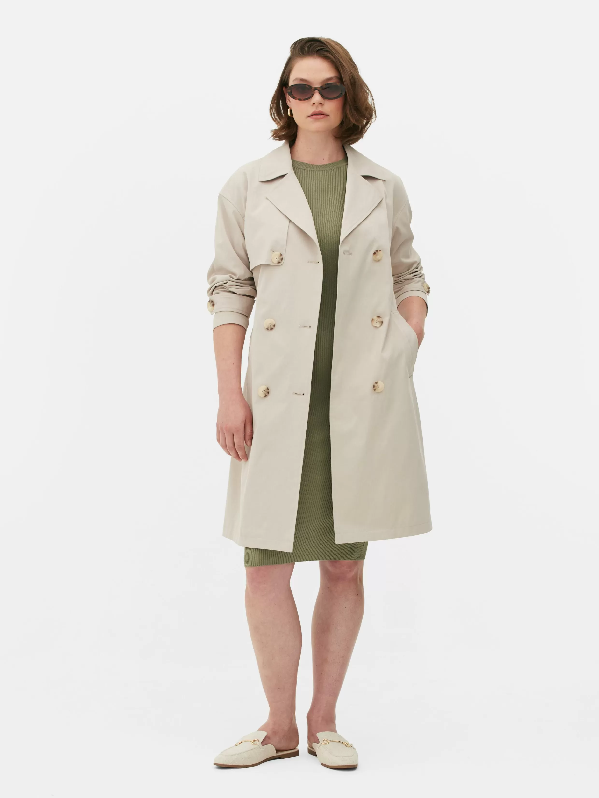 Flash Sale Double-Breasted Belted Trench Women Coats And Jackets