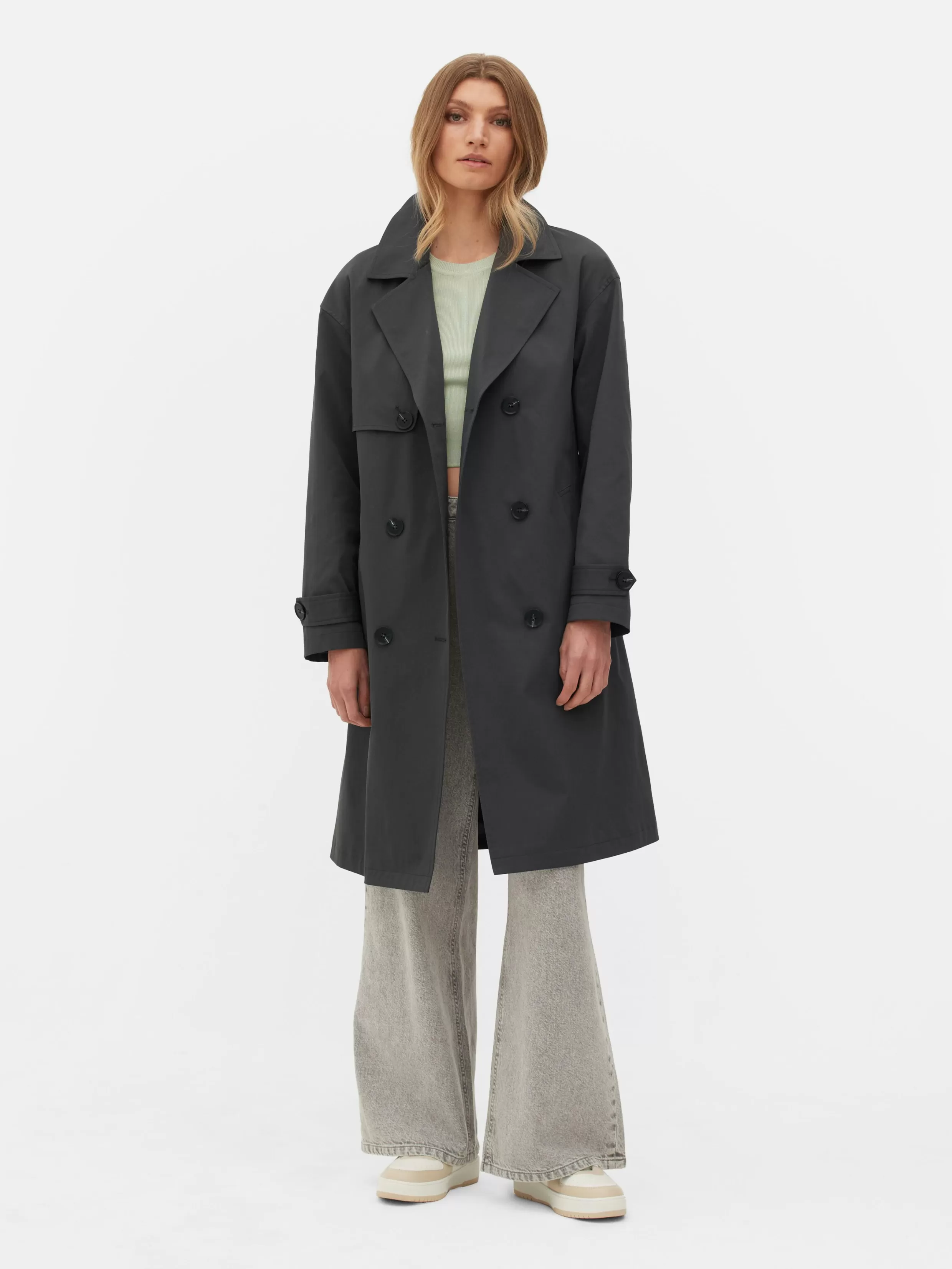 Cheap Double-Breasted Belted Trench Women Coats And Jackets