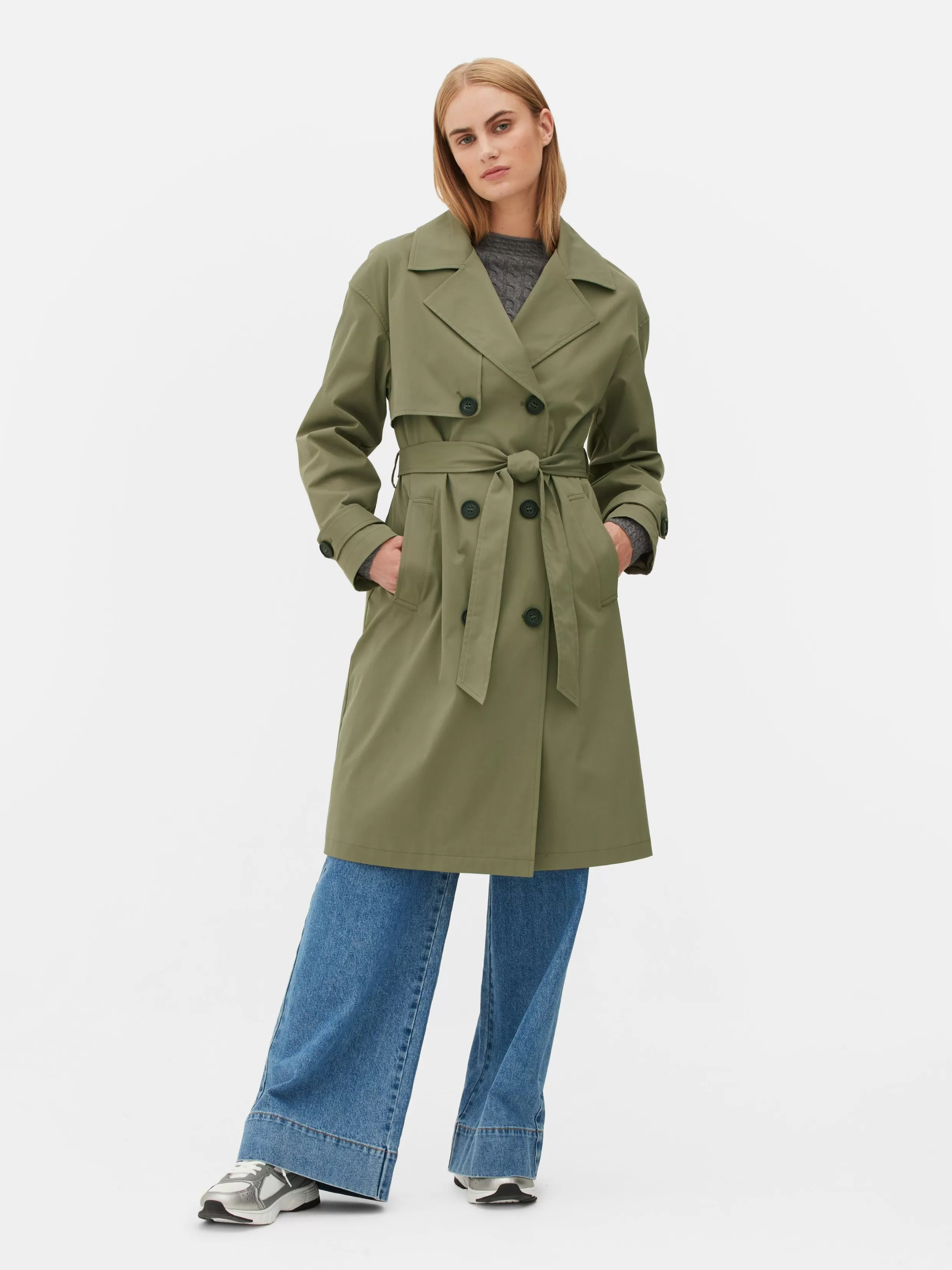 Discount Double-Breasted Belted Trench Women Coats And Jackets