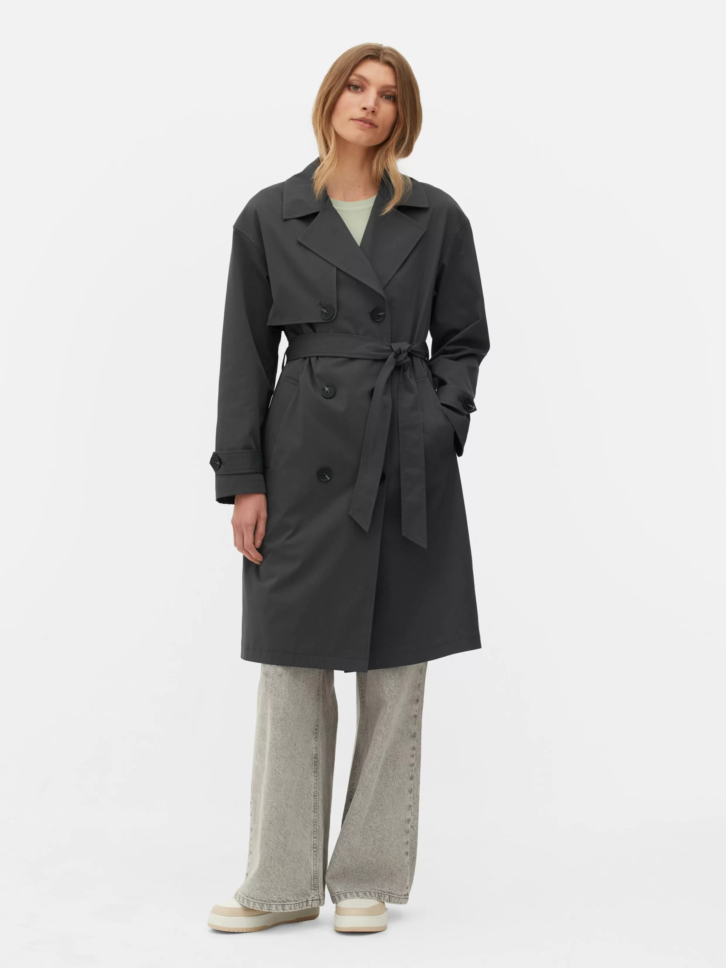 Cheap Double-Breasted Belted Trench Women Coats And Jackets