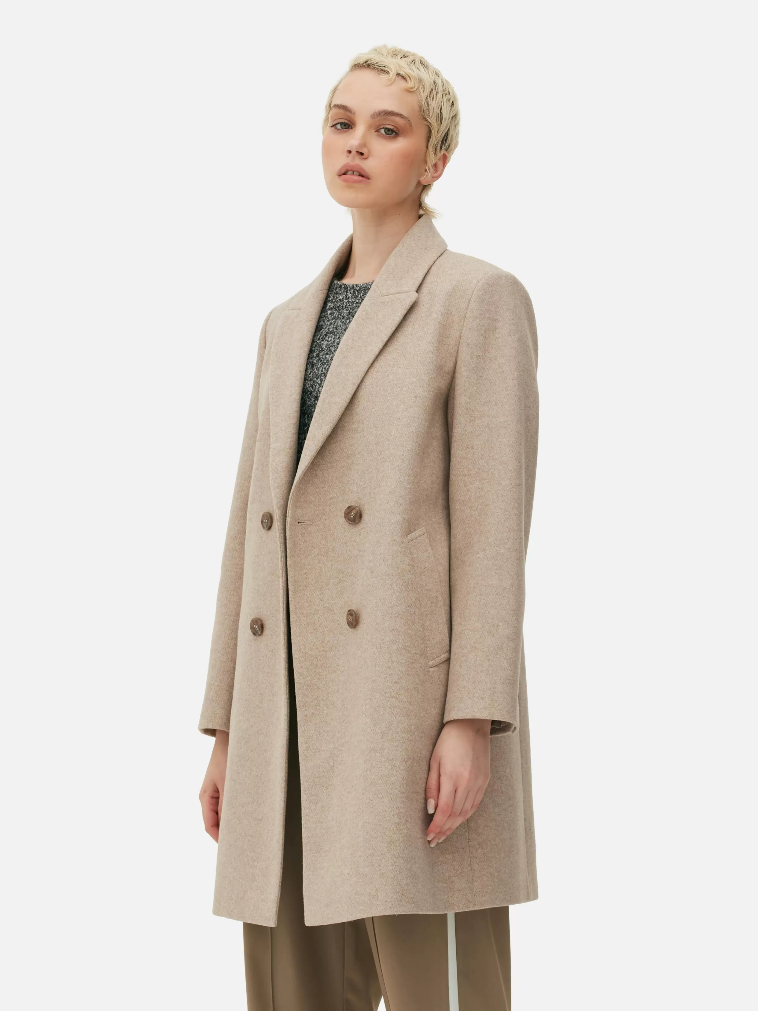 Cheap Double-Breasted Twill Coat Women Coats And Jackets