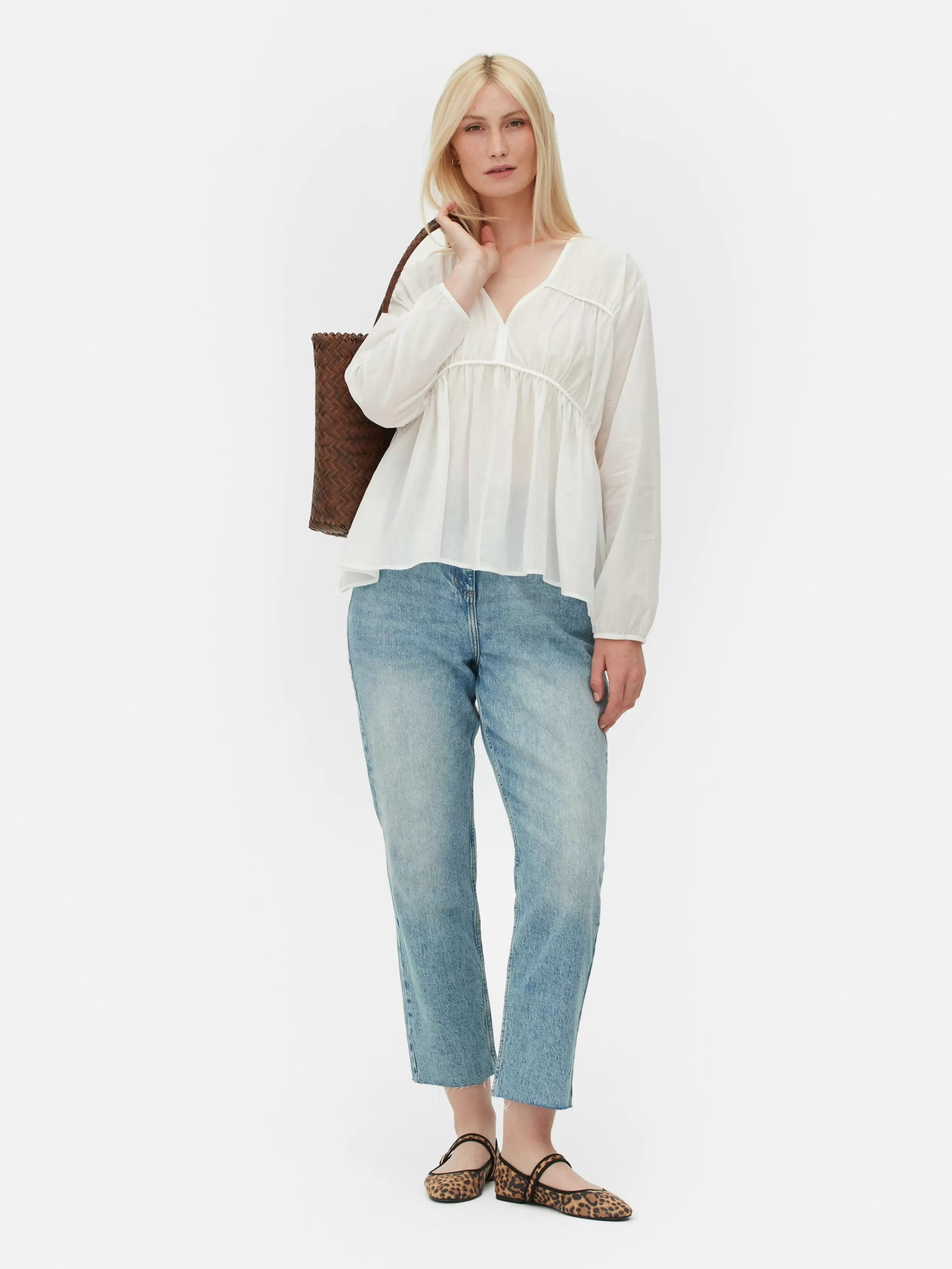 Online Draped Voile Smock Blouse Women Shirts And Blouses