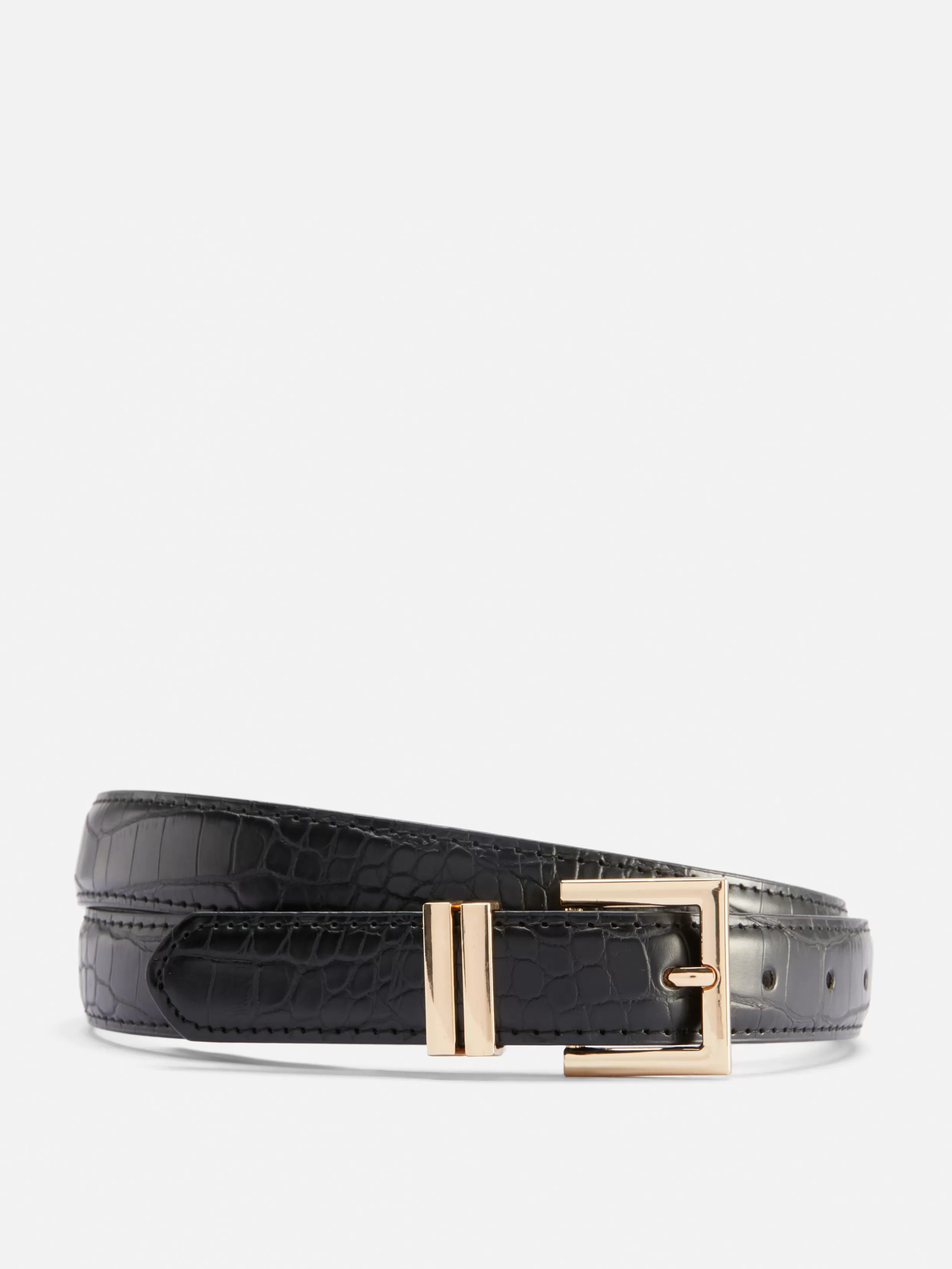 Sale Faux Croc Square Buckle Belt Women Belts