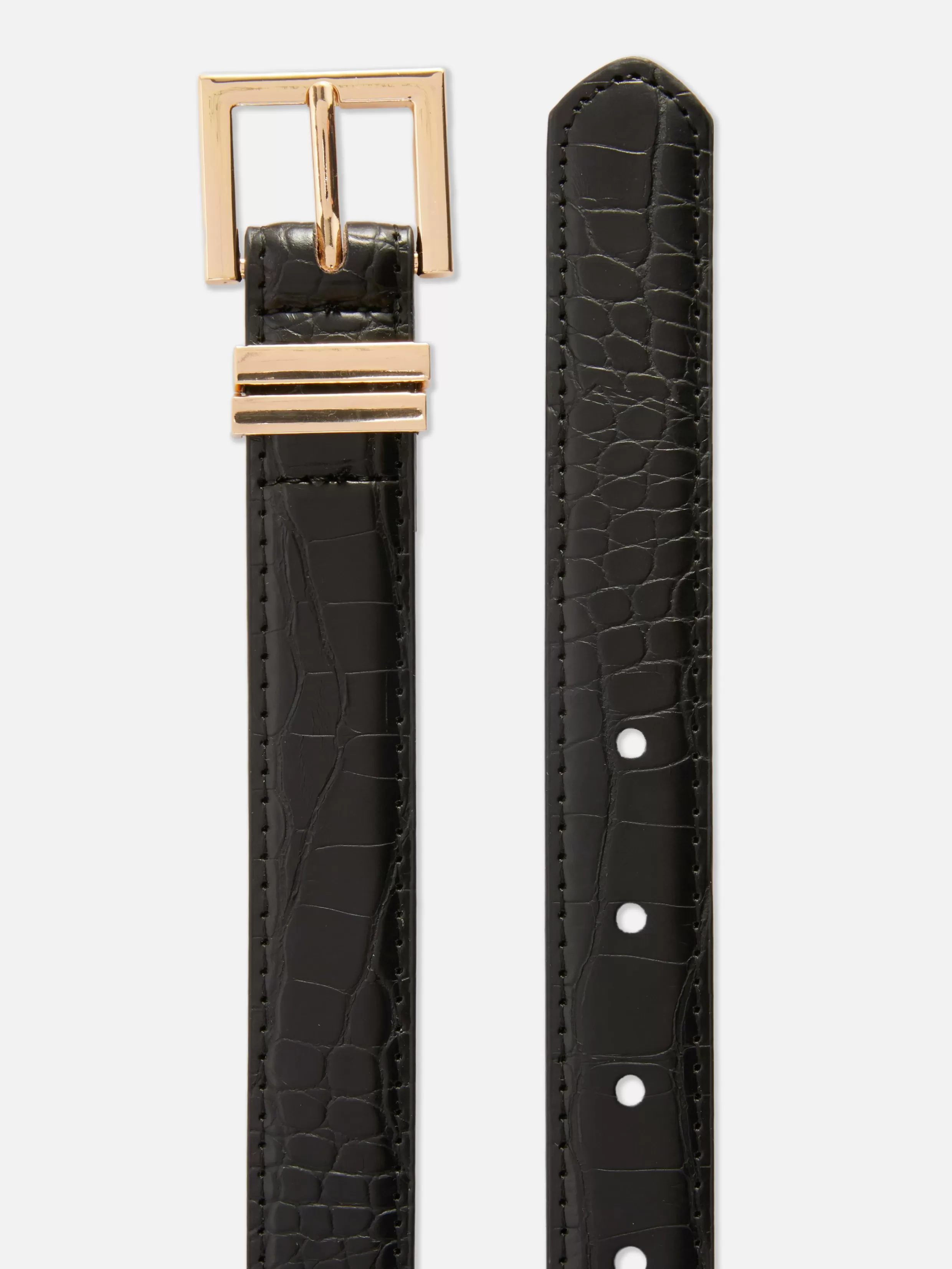 Sale Faux Croc Square Buckle Belt Women Belts