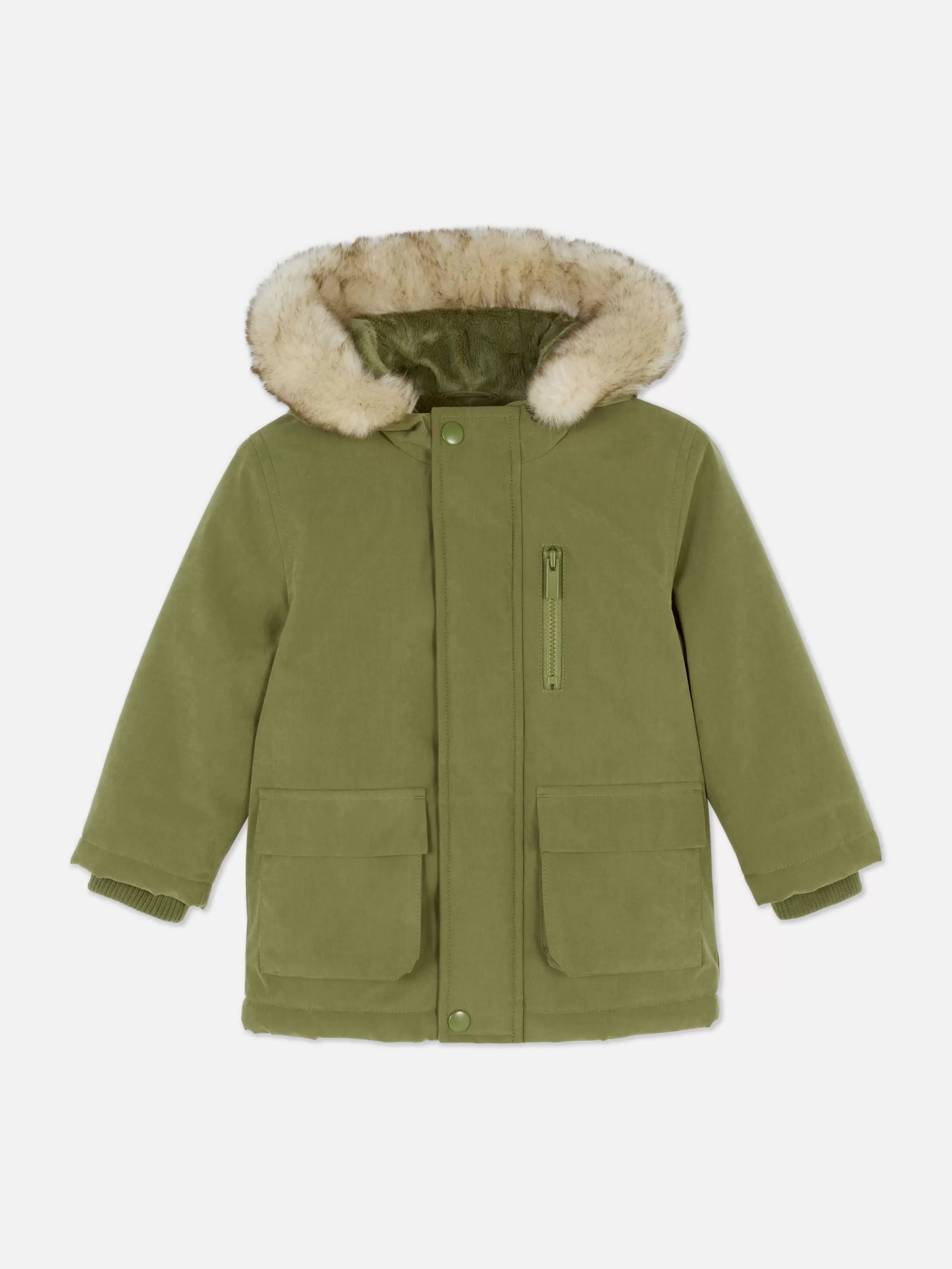 Sale Faux Fur Hooded Parka BOY Coats And Jackets