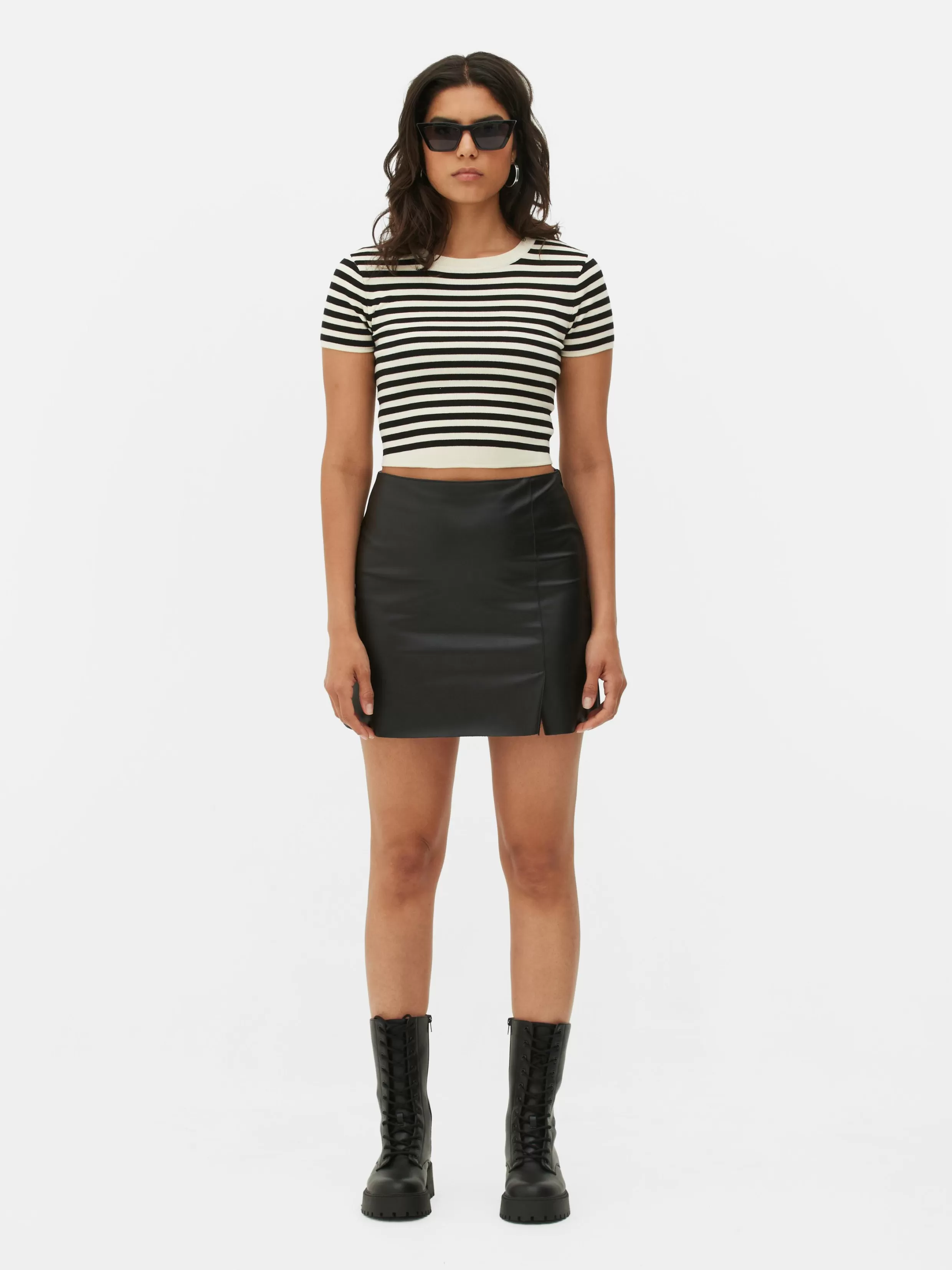 Store Faux Leather Mini Skirt Women Skirts