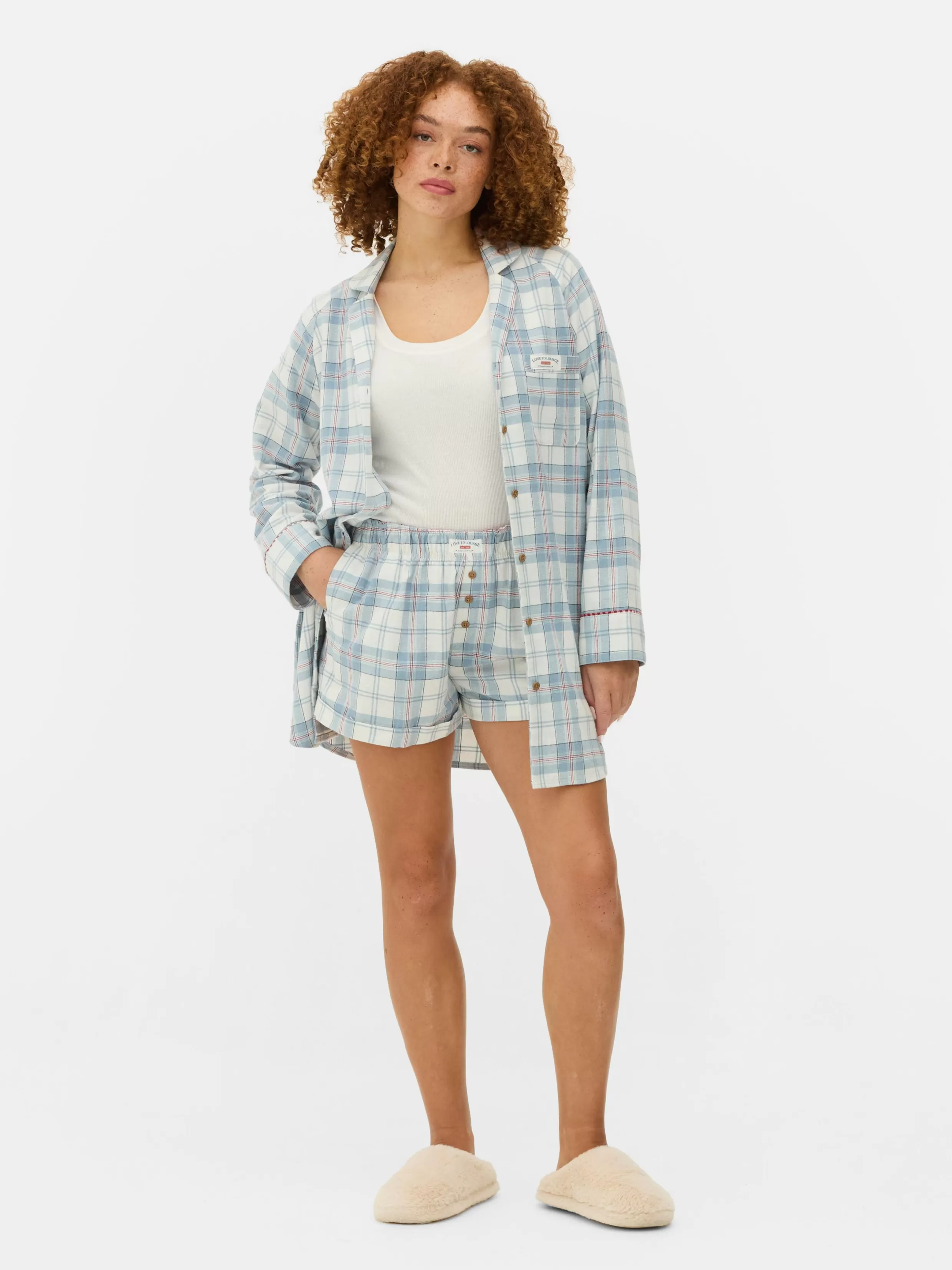 Best Sale Flannel Check Pajama Shorts Women Pajama Bottoms