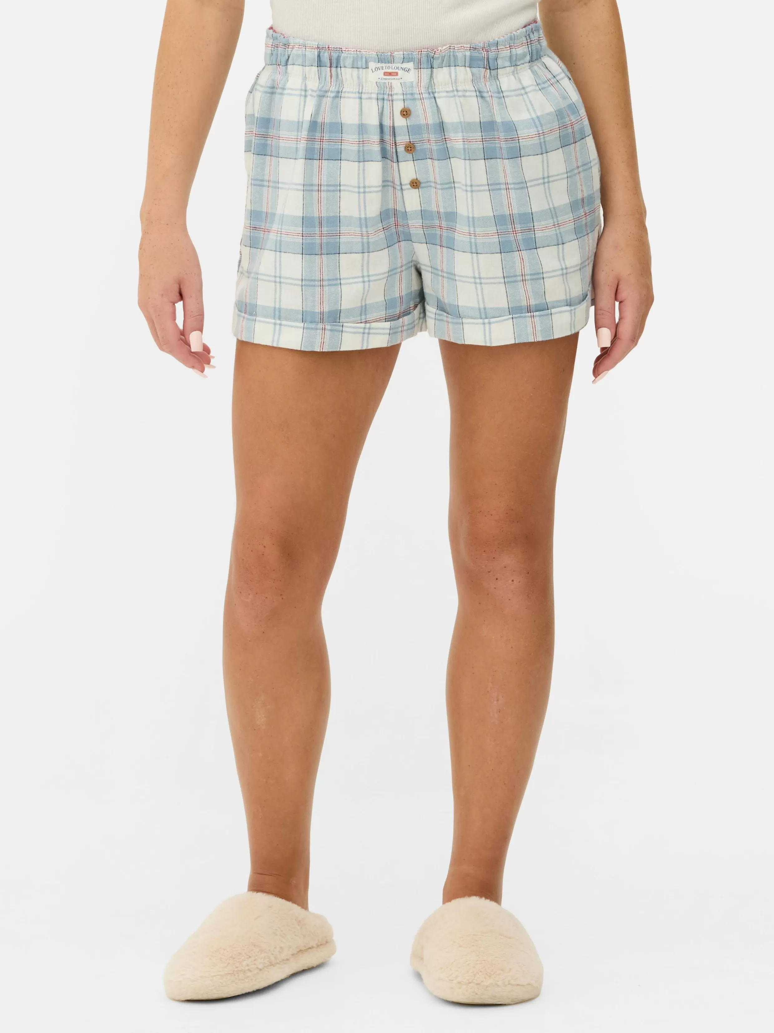 Best Sale Flannel Check Pajama Shorts Women Pajama Bottoms