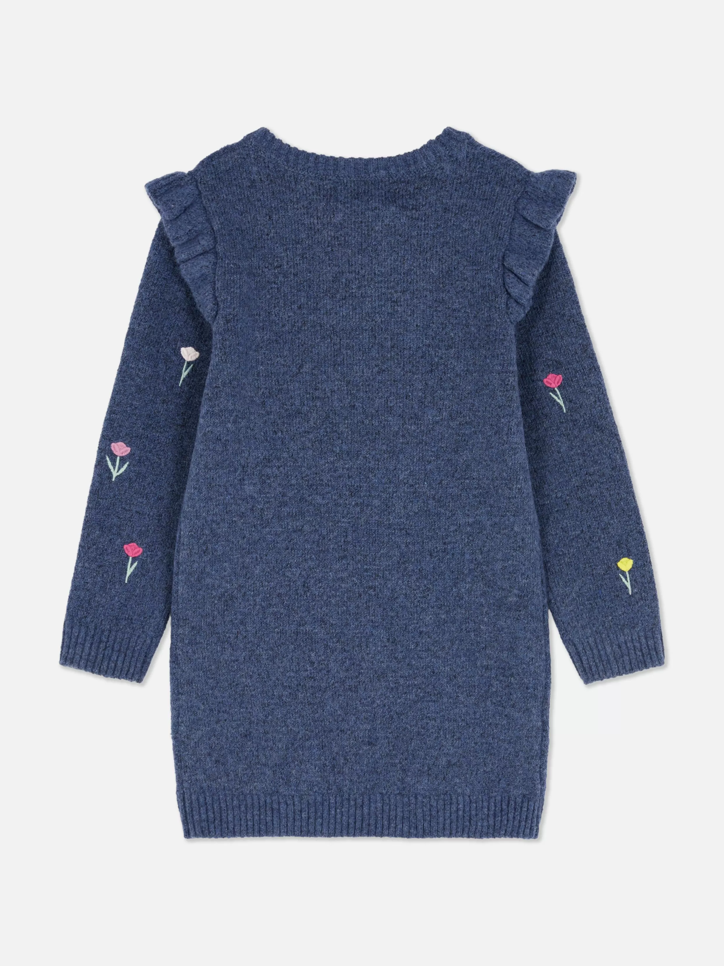 New Floral Embroidered Knitted Dress Kids Dresses