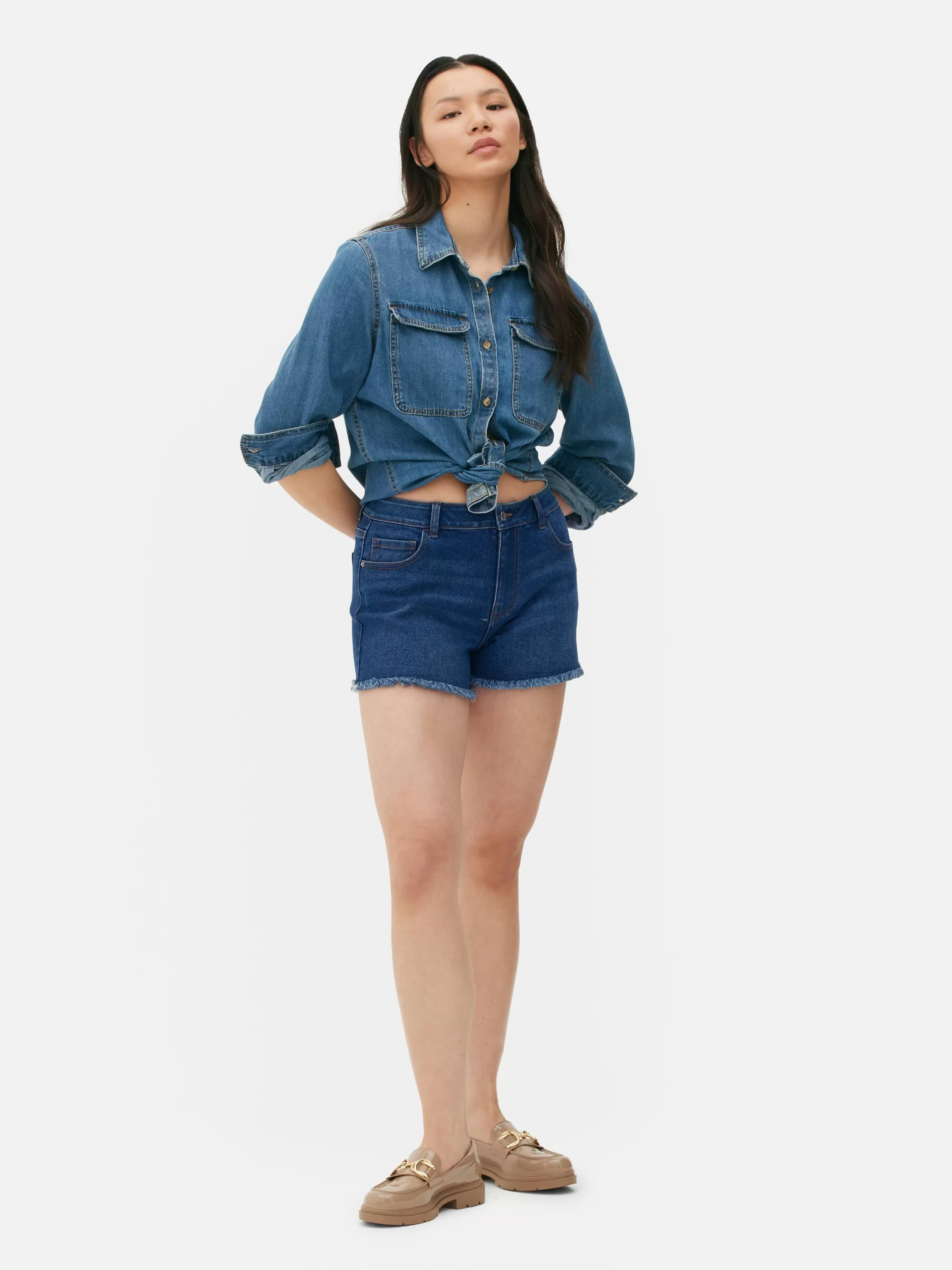 Cheap Frayed Denim Shorts Women Shorts | Denim