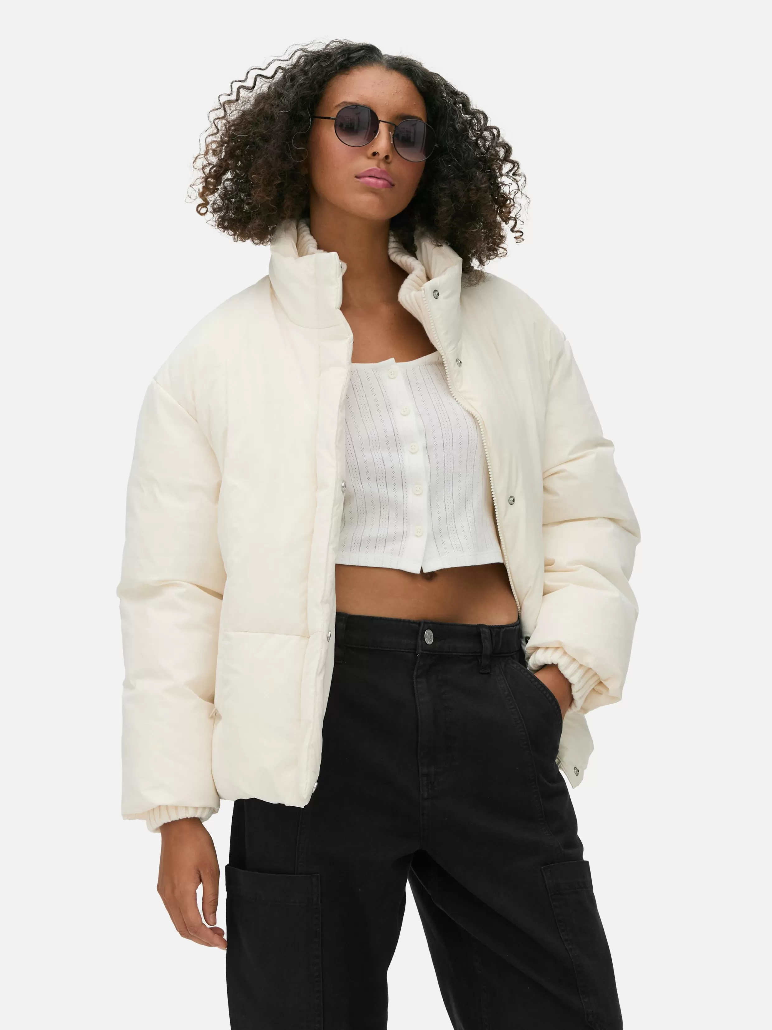 Store Funnel Neck Puffer Jacket Women Coats And Jackets