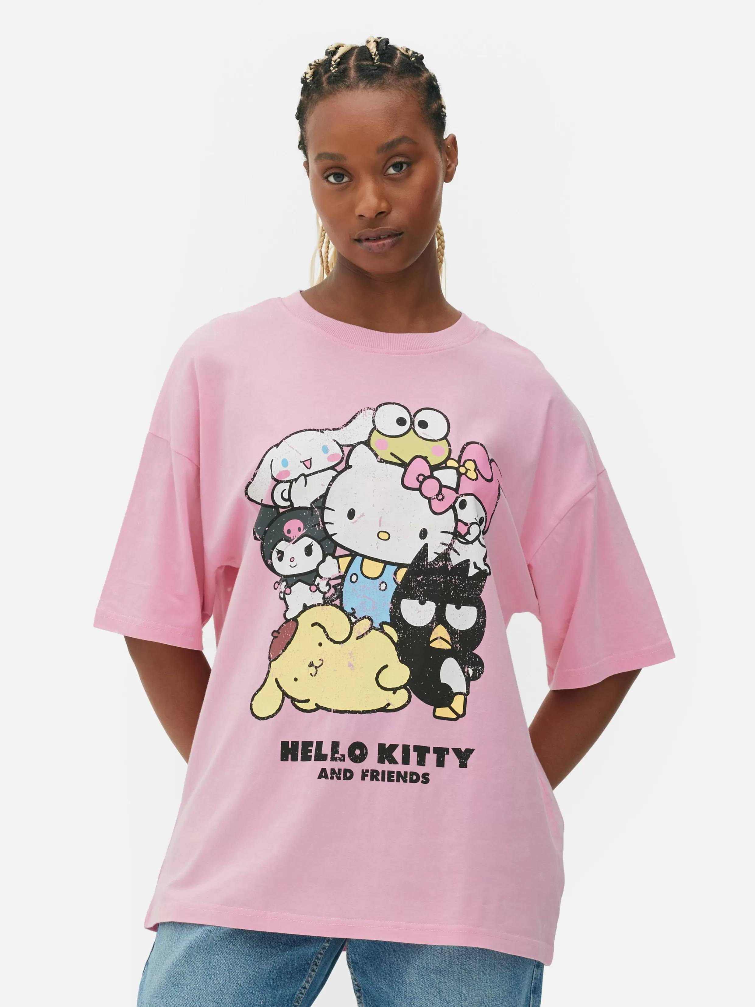 New Hello Kitty And Friends Oversized T-Shirt Women Tops And T-Shirts