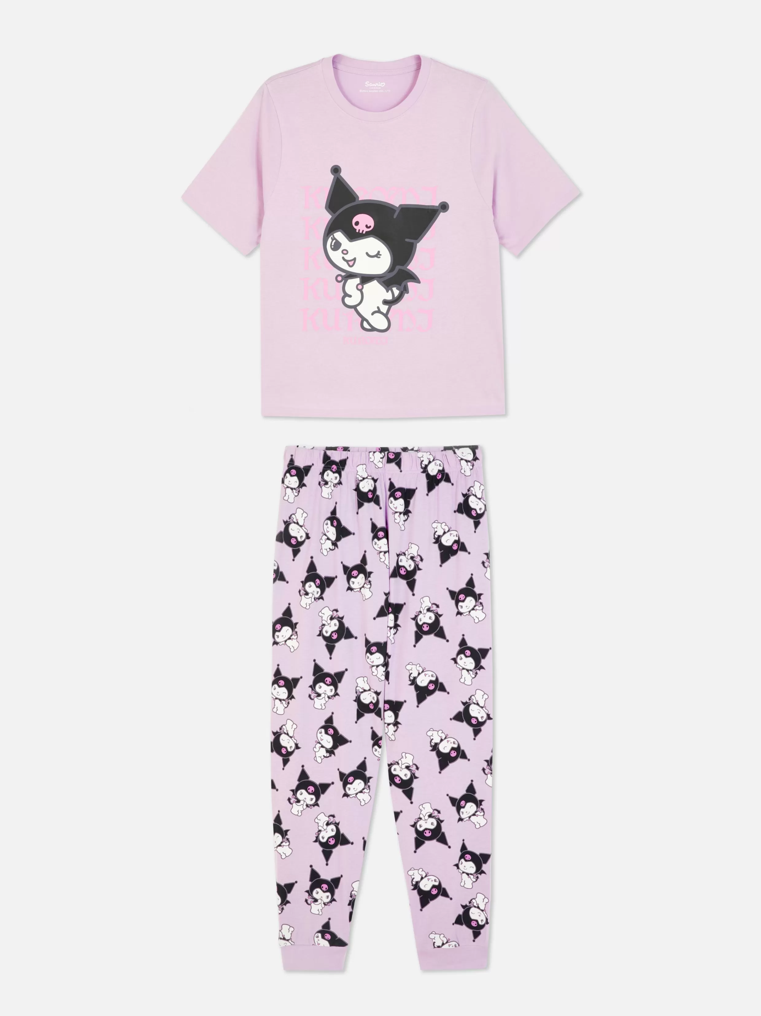 Fashion Hello Kitty Kuromi Jersey Pajama Set Women Pajama Sets