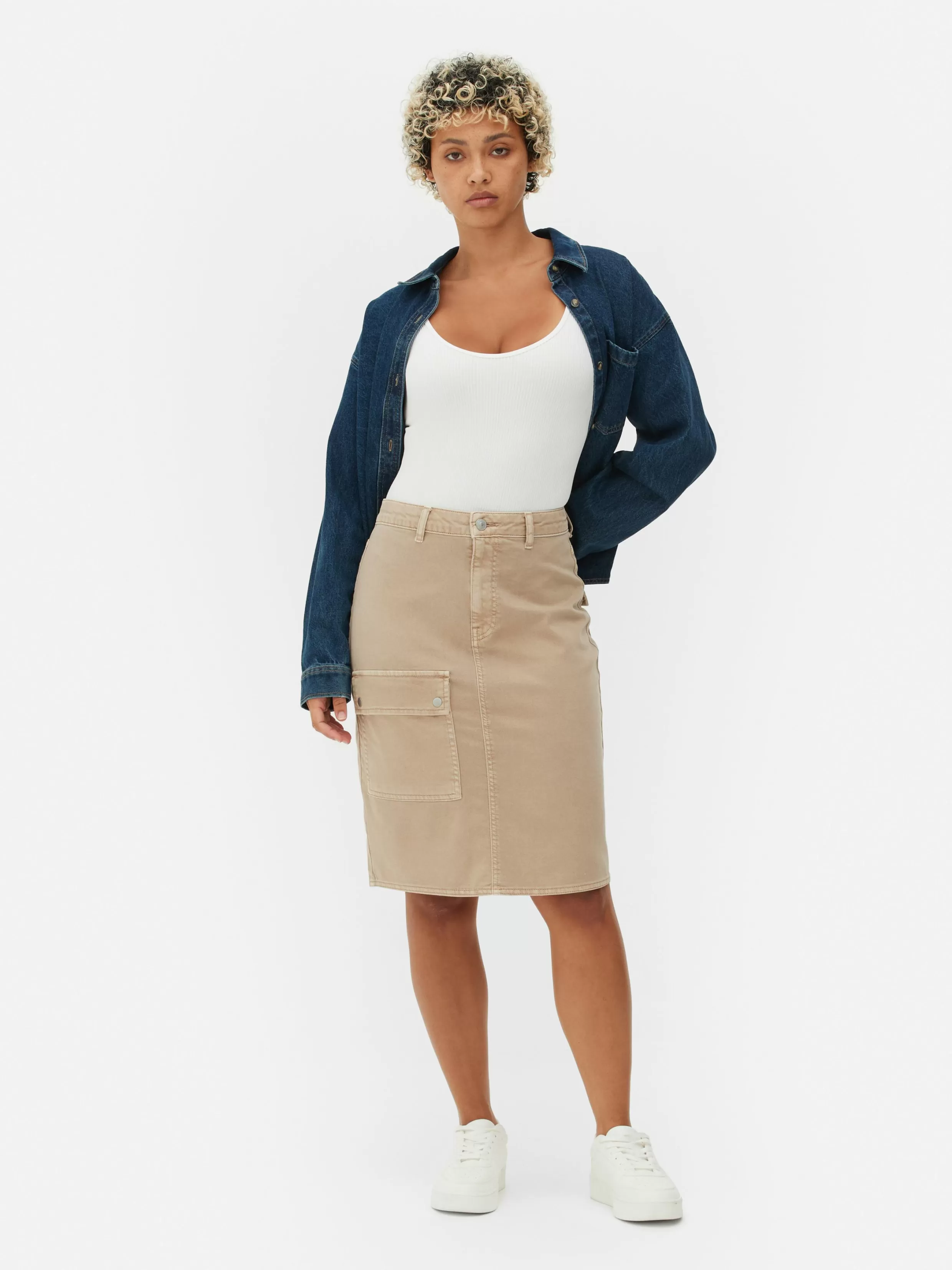 Discount Knee Length Cargo Skirt Women Skirts