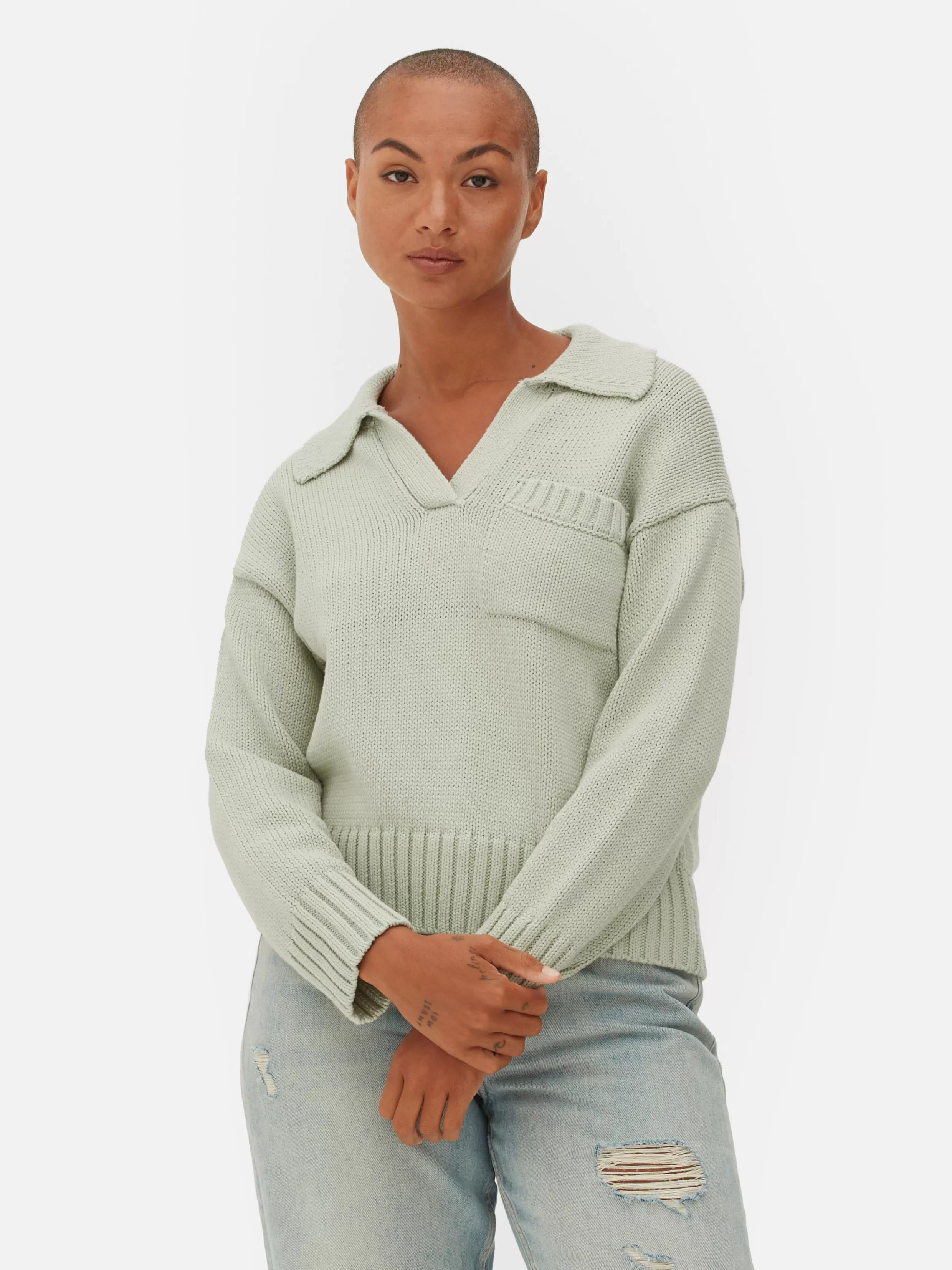 Online Knit Polo Sweater Women Sweaters And Cardigans