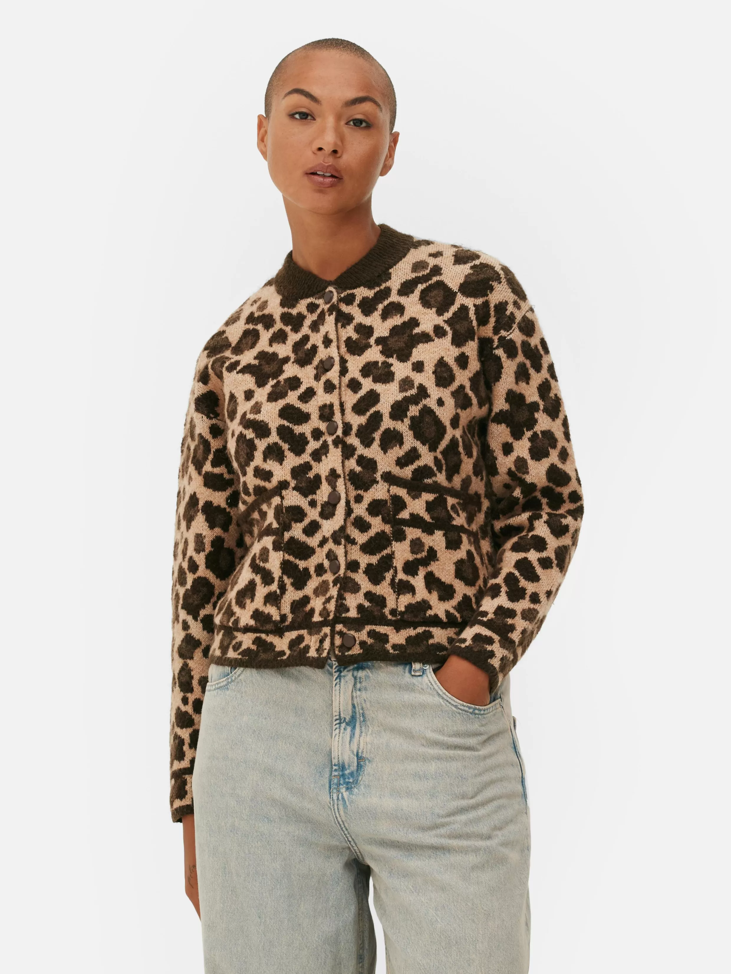 Online Leopard Bomber Cardigan Women Sweaters And Cardigans