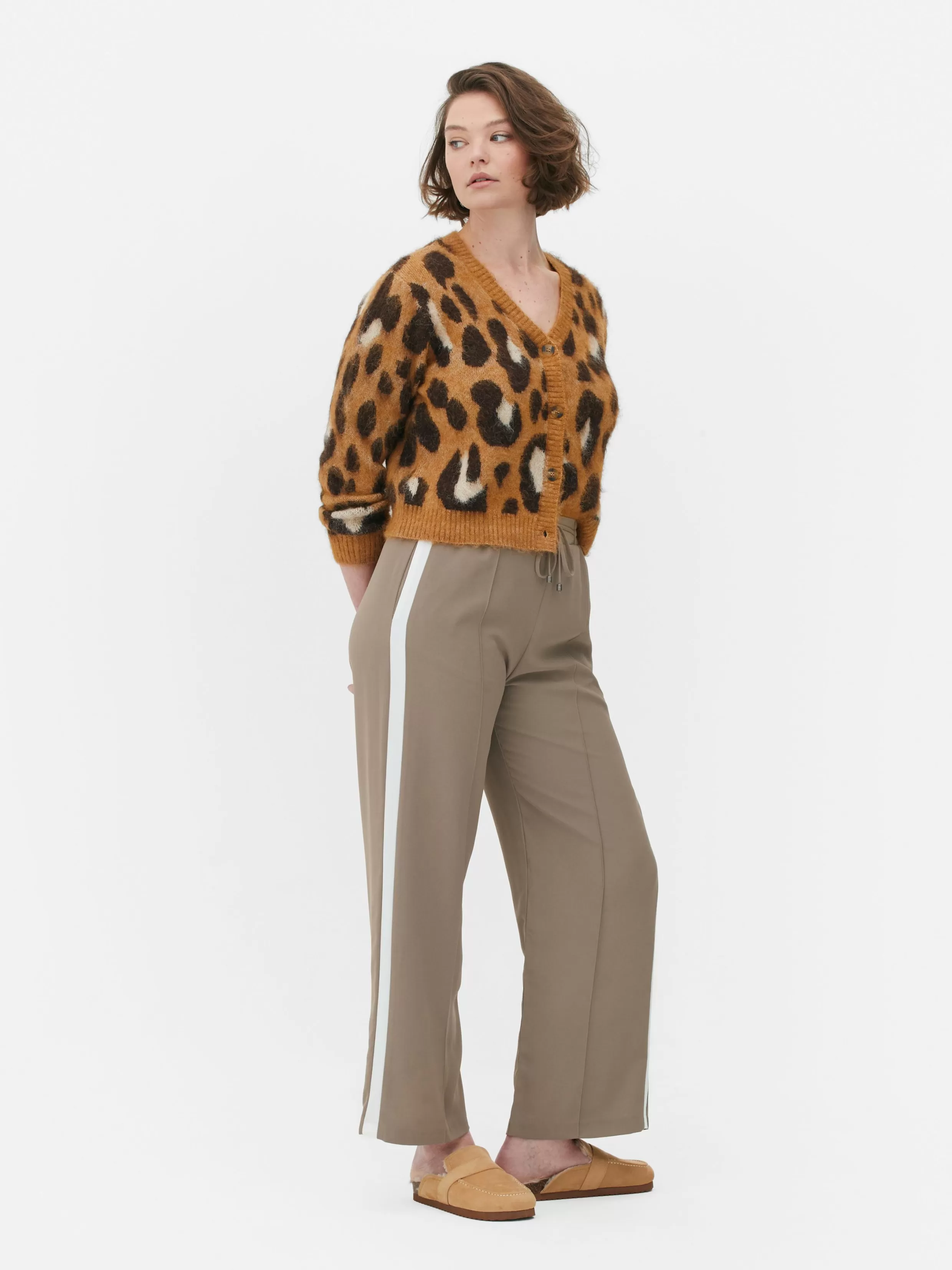 Online Leopard Cropped Cardigan Women Sweaters And Cardigans