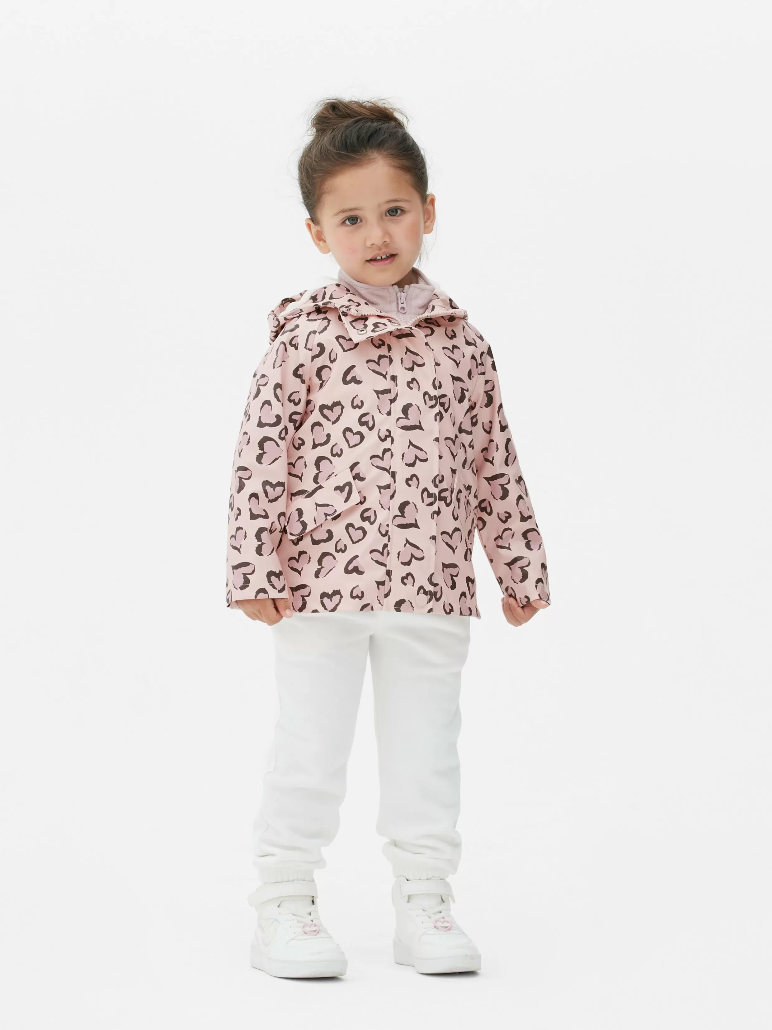 Flash Sale Leopard Heart Raincoat Kids Coats And Jackets