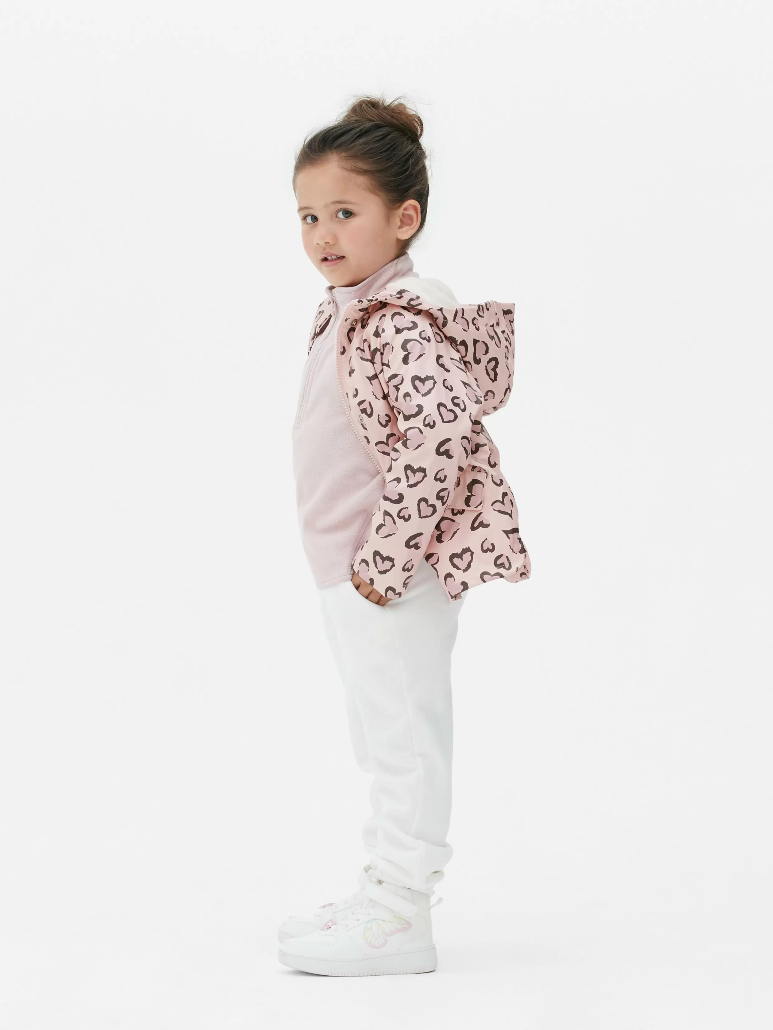 Flash Sale Leopard Heart Raincoat Kids Coats And Jackets