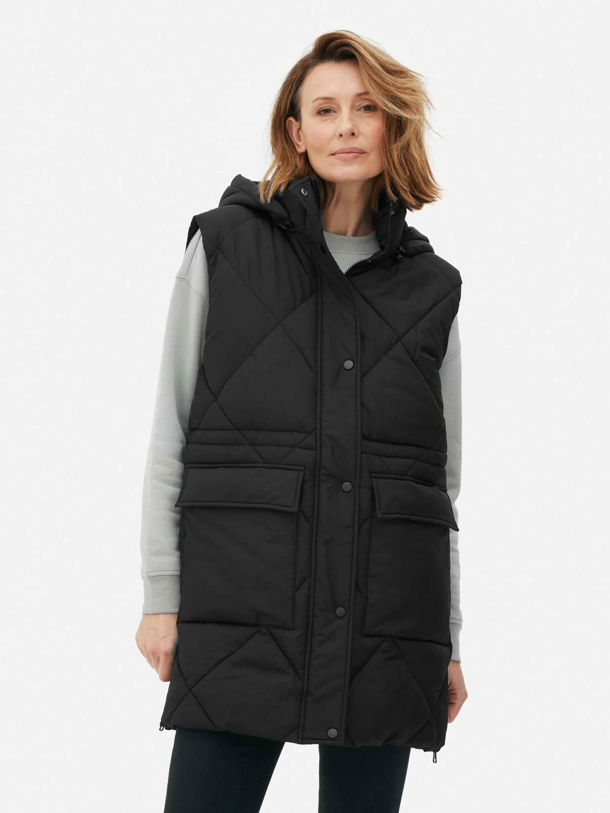 Discount Long Hooded Puffer Vest Women Coats And Jackets