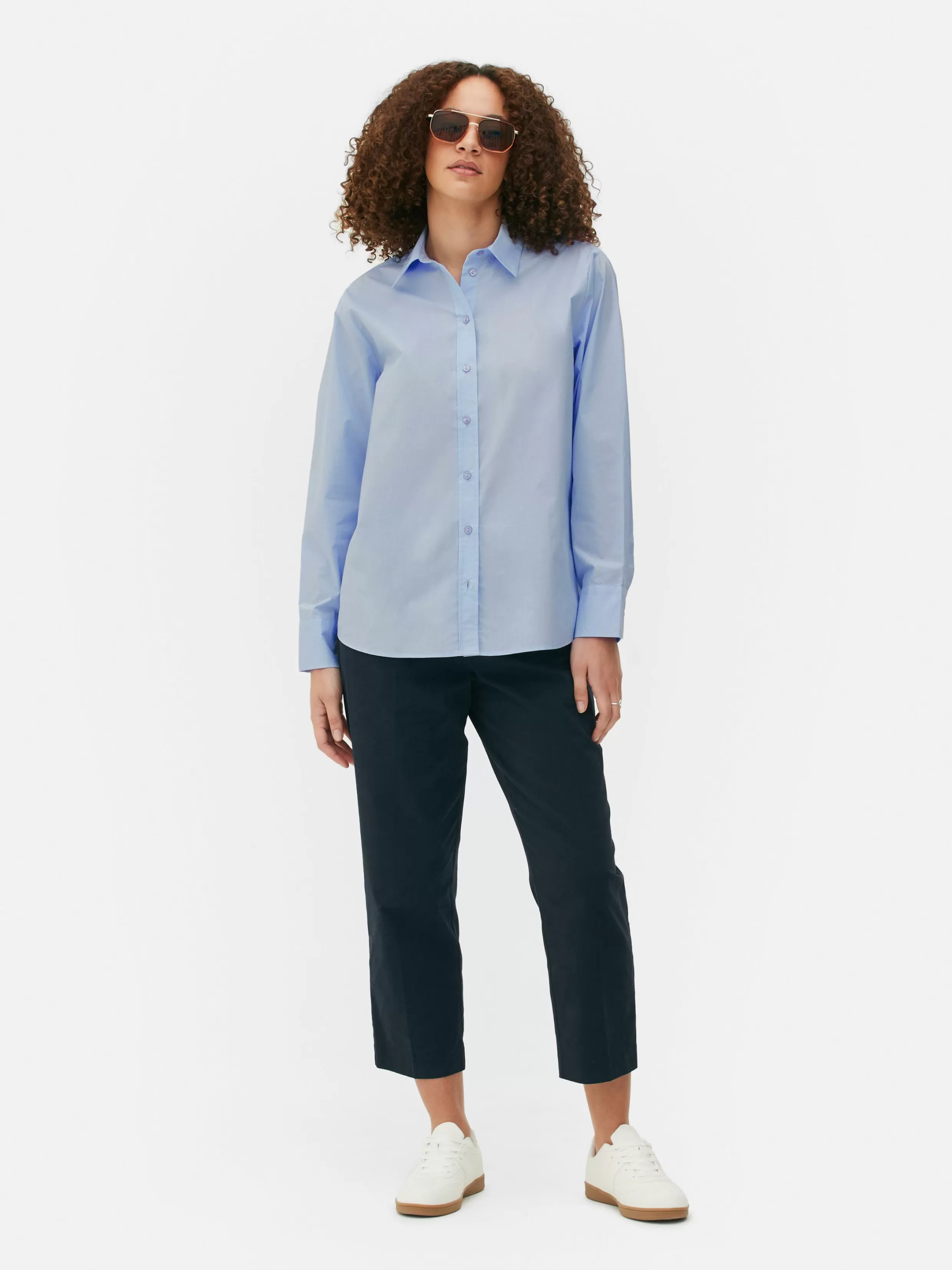 Discount Long Sleeve Poplin Shirt Women Shirts And Blouses