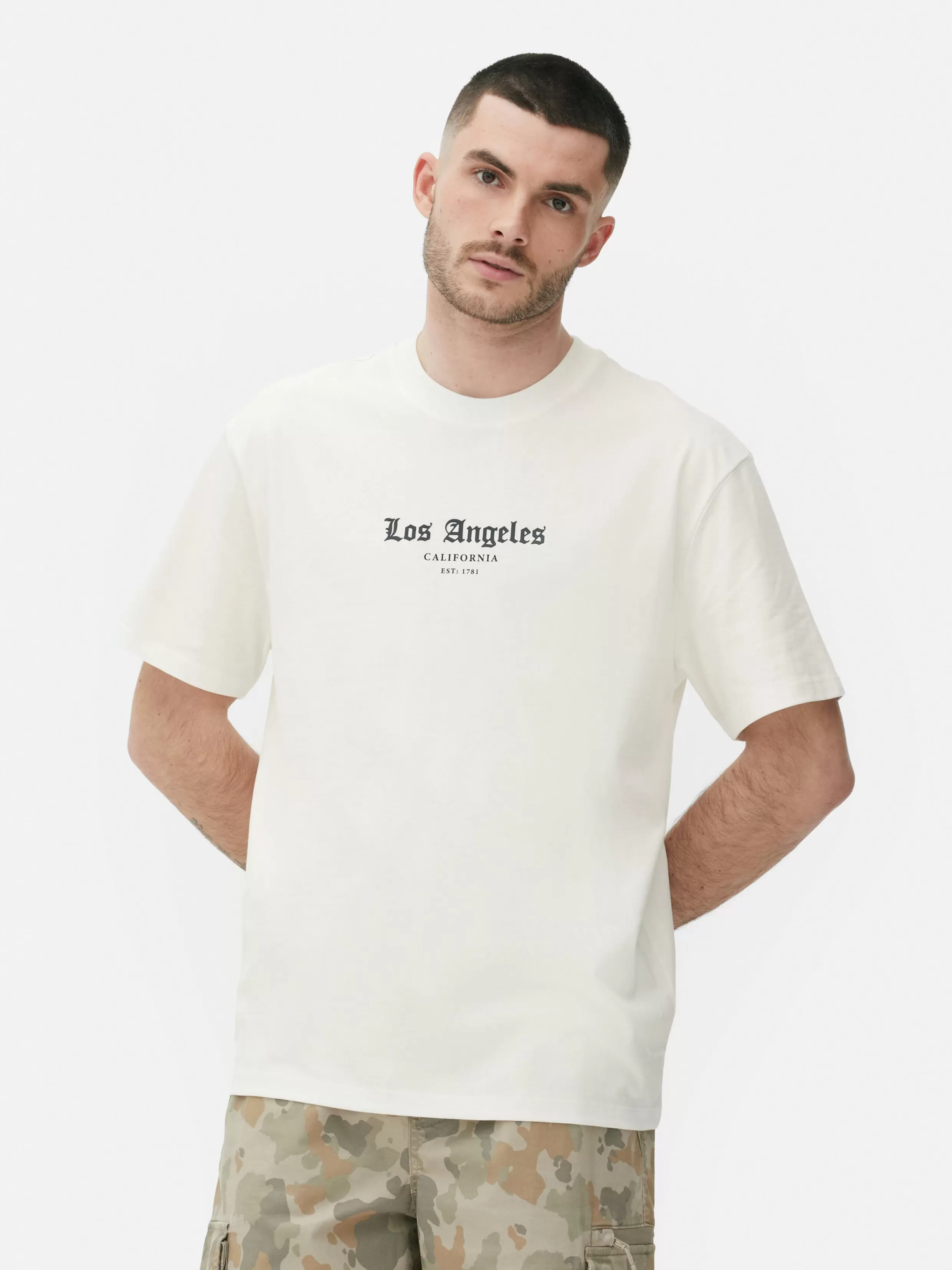 Shop Los Angeles Statue Print T-Shirt Tops And T-Shirts