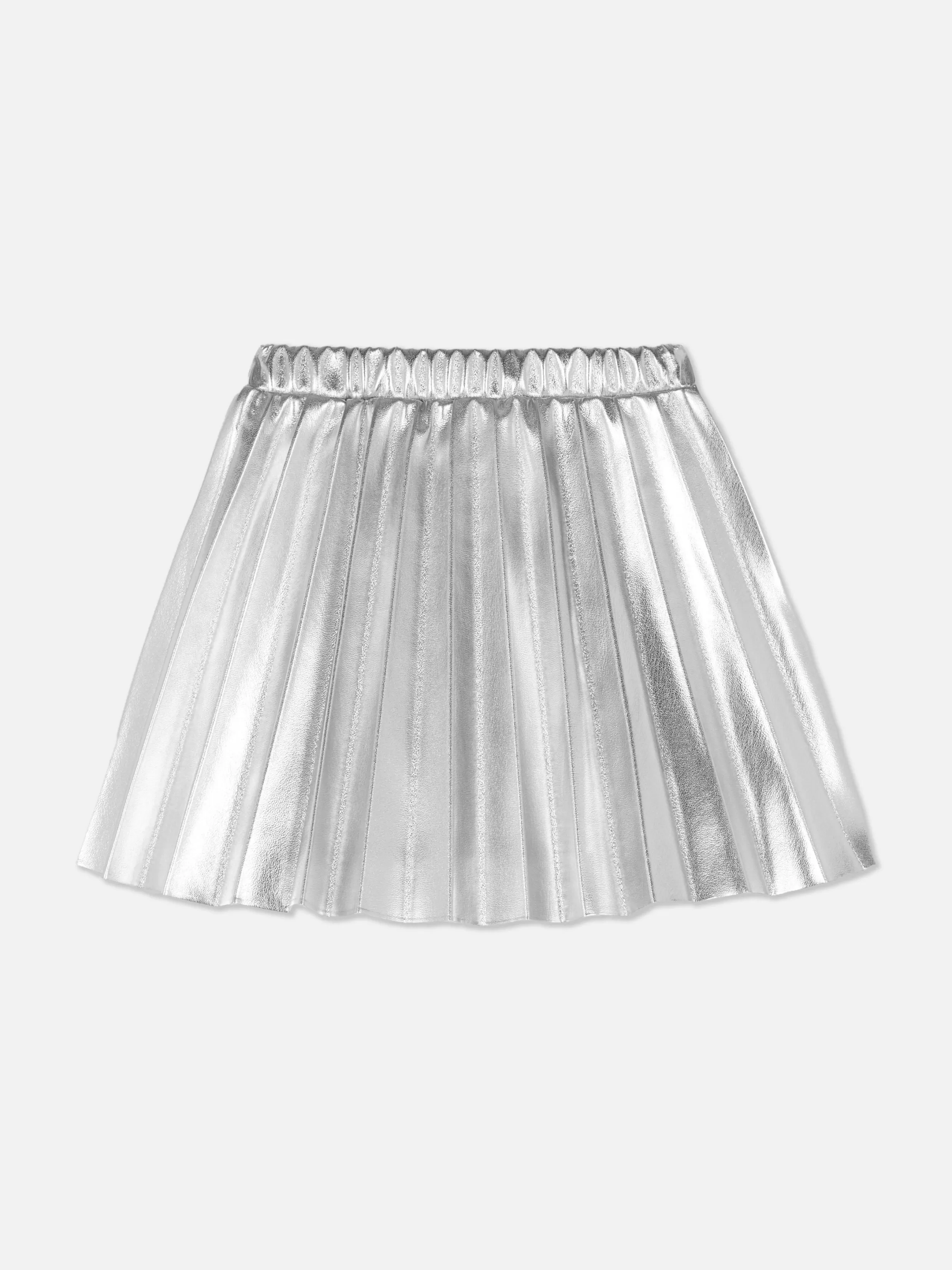 Cheap Metallic Pleated Skirt Kids Skirts