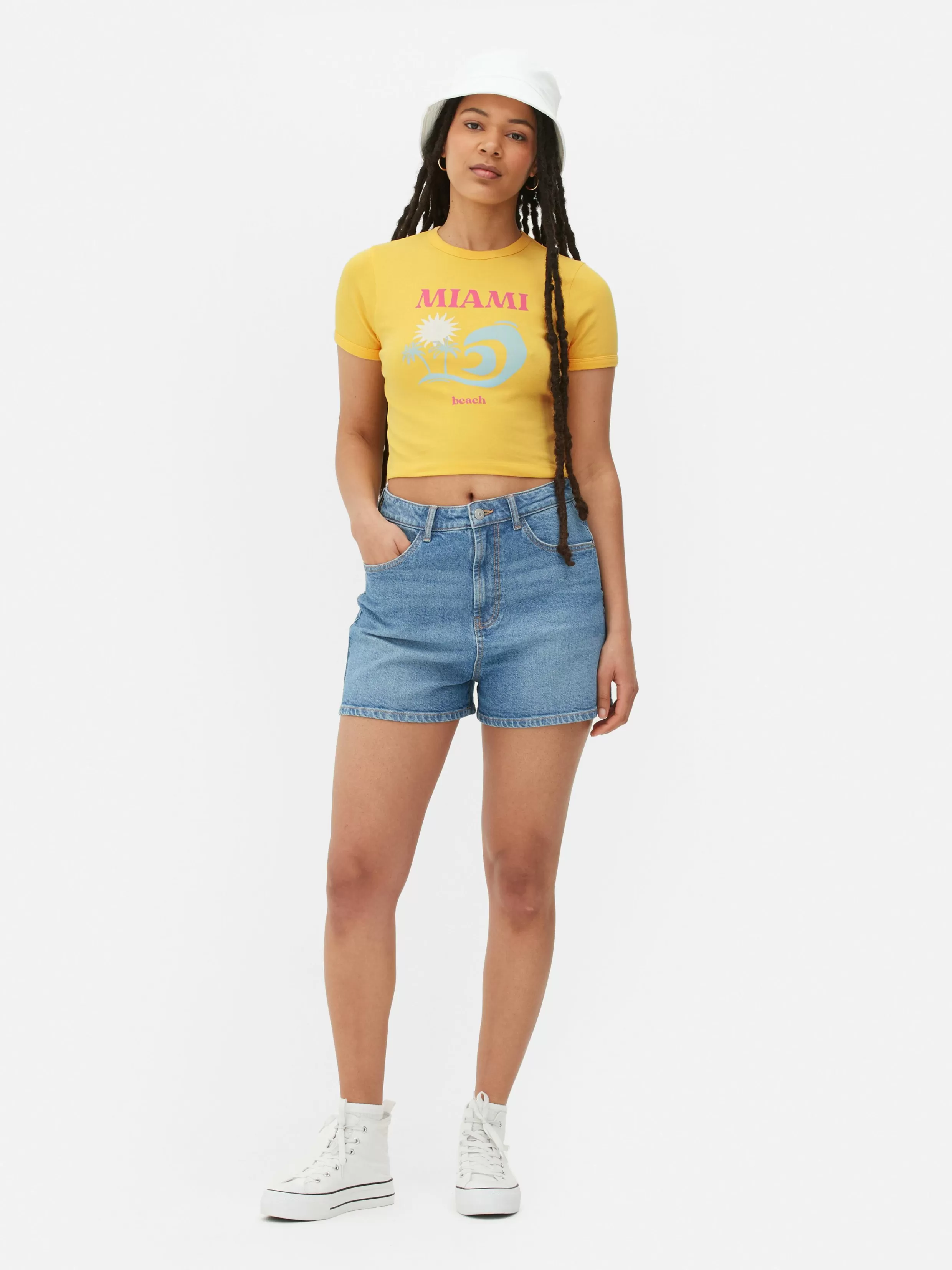 Hot Miami Beach Cropped T-Shirt Women Tops And T-Shirts