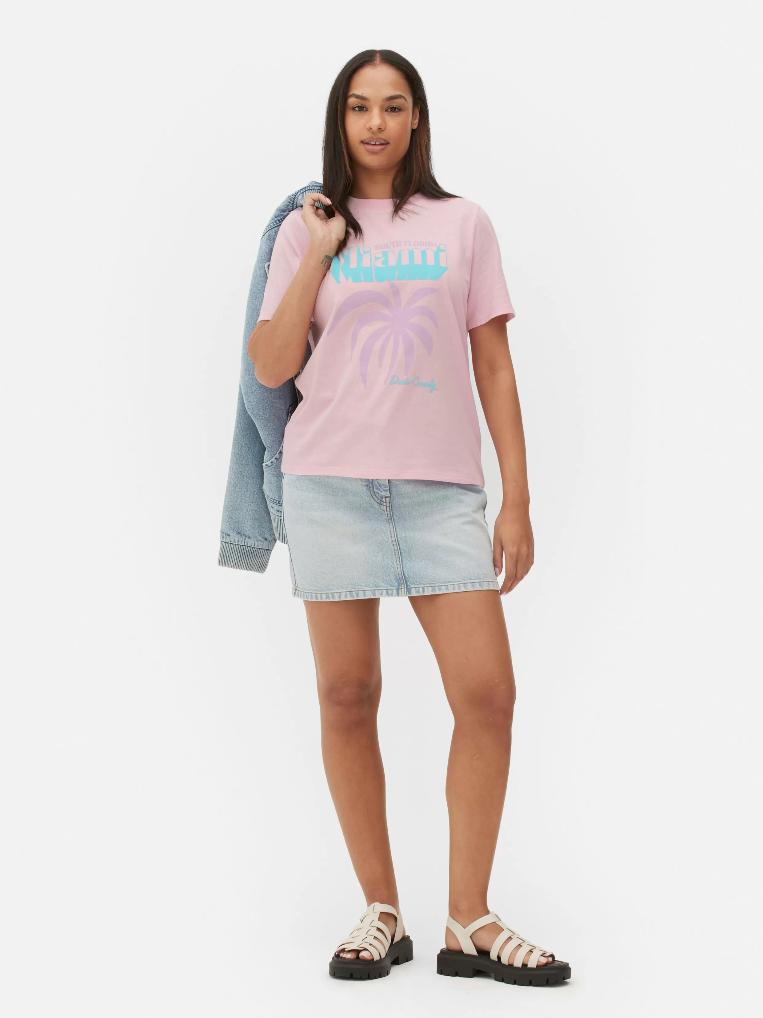 Cheap Miami Print T-Shirt Women Tops And T-Shirts