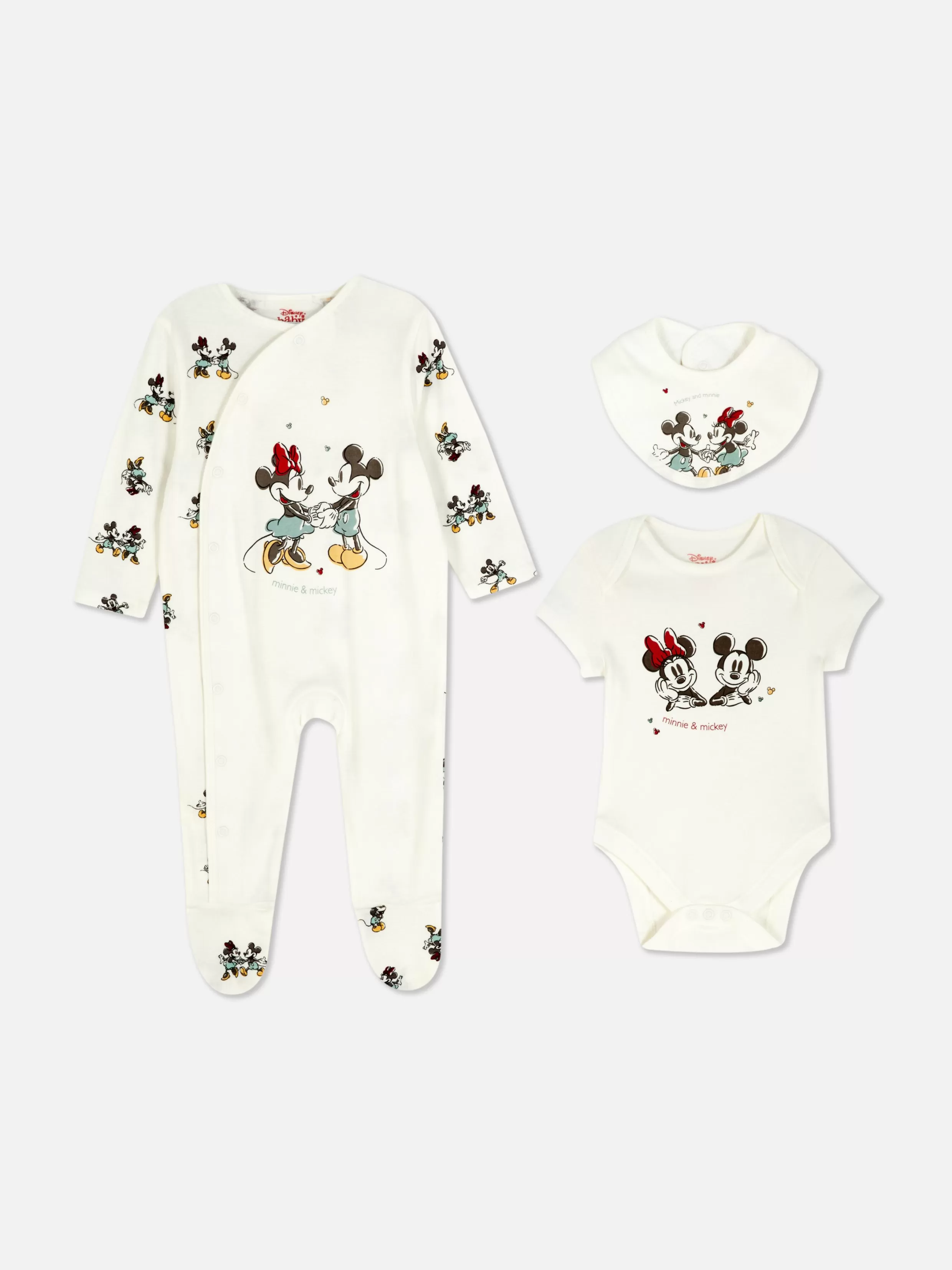 Cheap Mickey And Minnie Mouse Sleeper, Bodysuit And Bib Sets And Outfits