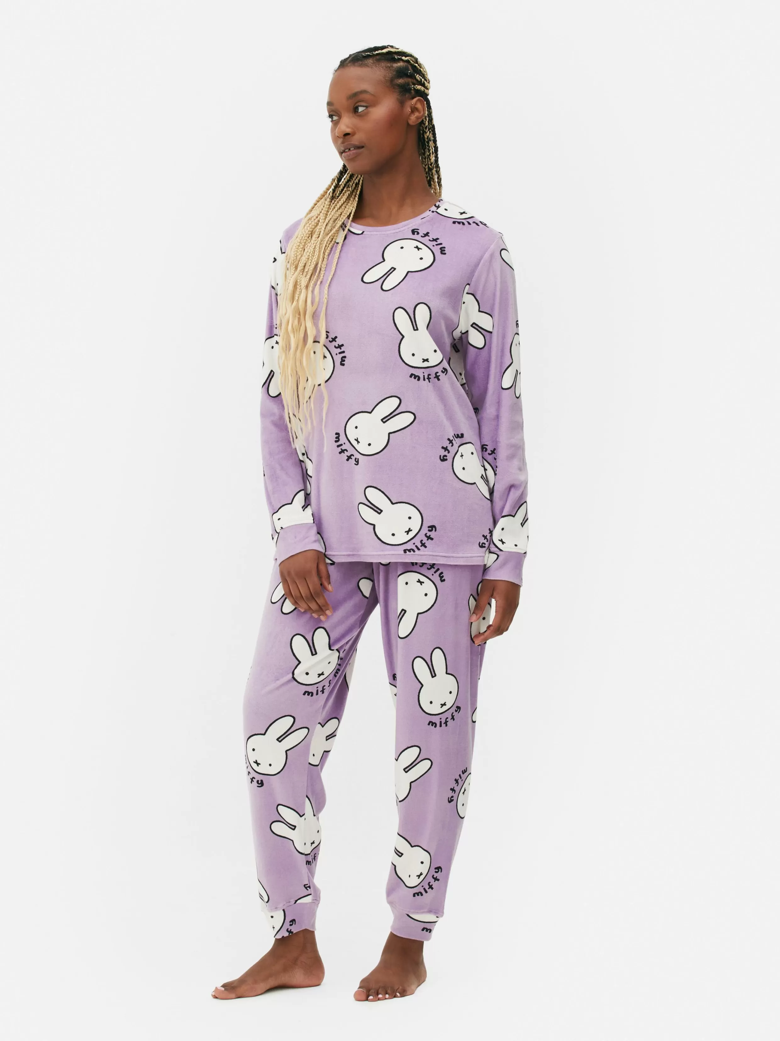 Outlet Miffy Long Sleeve Fleece Pajamas Women Pajama Sets