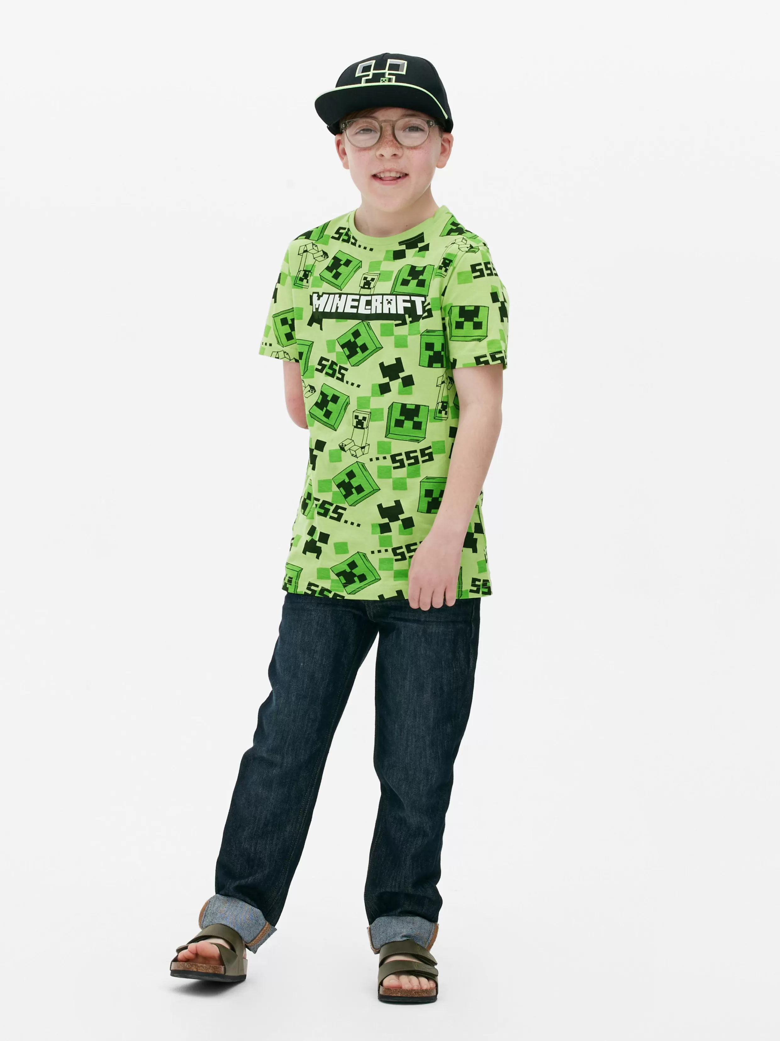 Shop Minecraft Creeper Print T-Shirt Kids/BOY Tops And T-Shirts