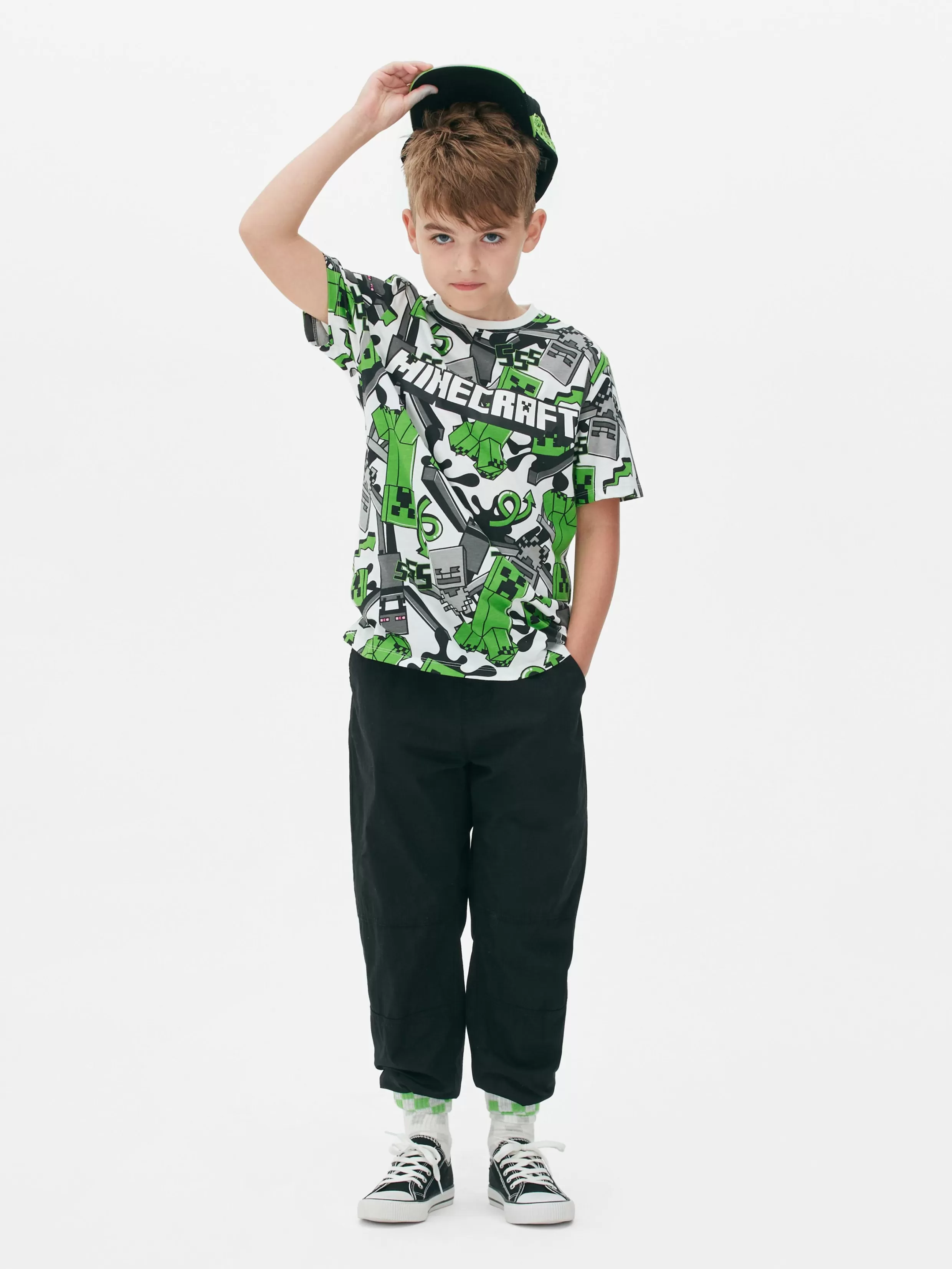 Clearance Minecraft Creeper Print T-Shirt Kids/BOY Tops And T-Shirts