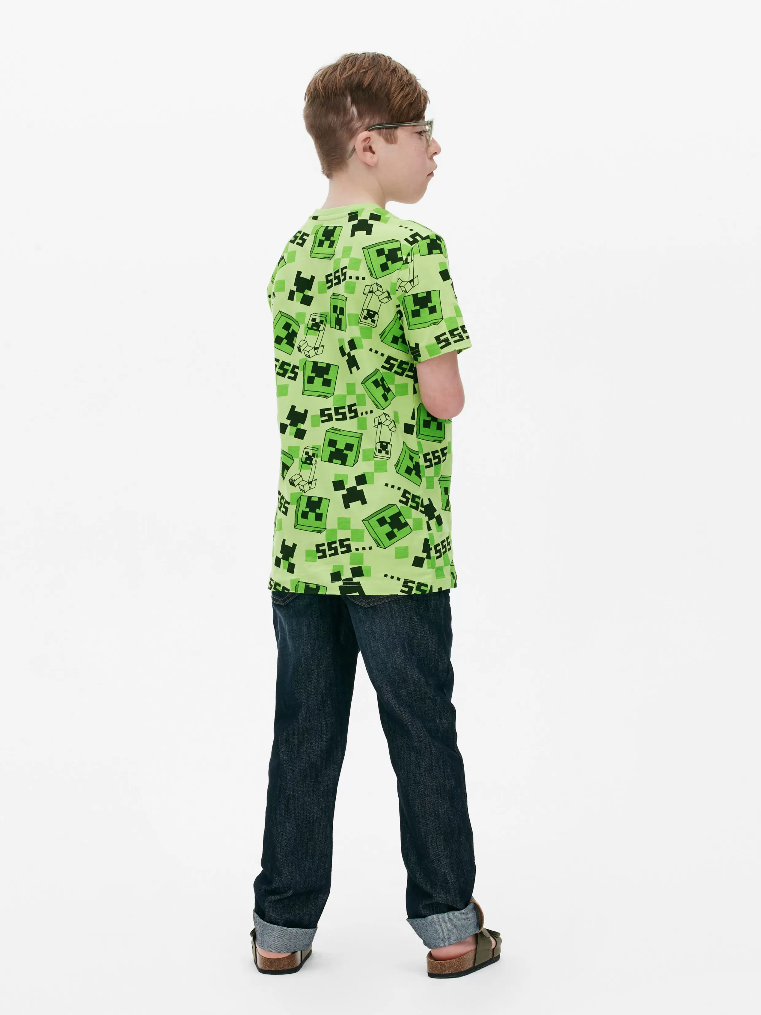 Shop Minecraft Creeper Print T-Shirt Kids/BOY Tops And T-Shirts