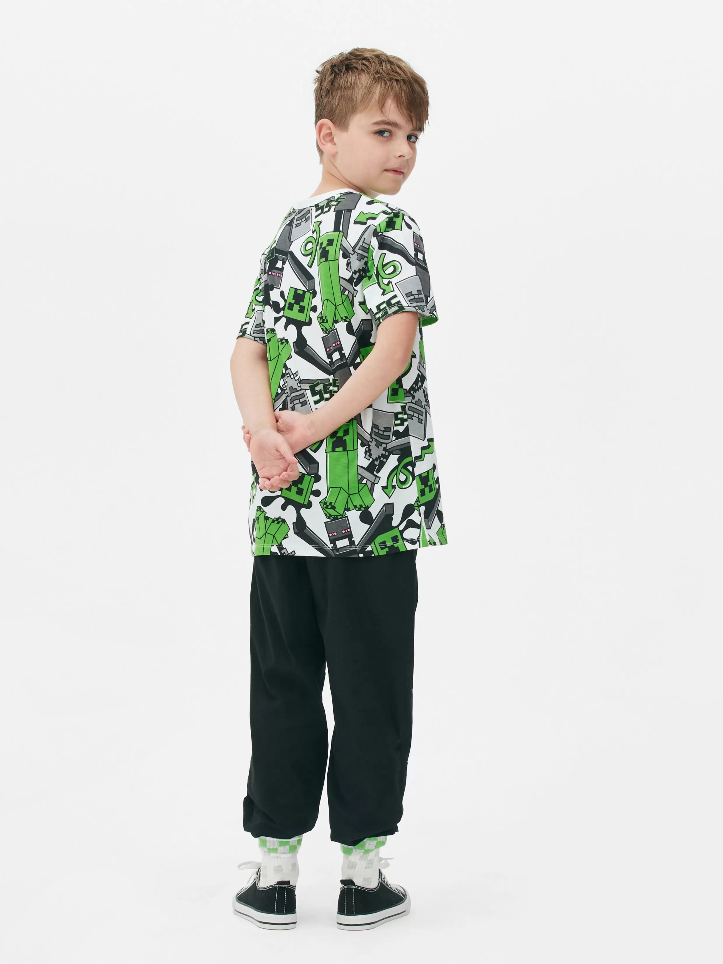 Clearance Minecraft Creeper Print T-Shirt Kids/BOY Tops And T-Shirts