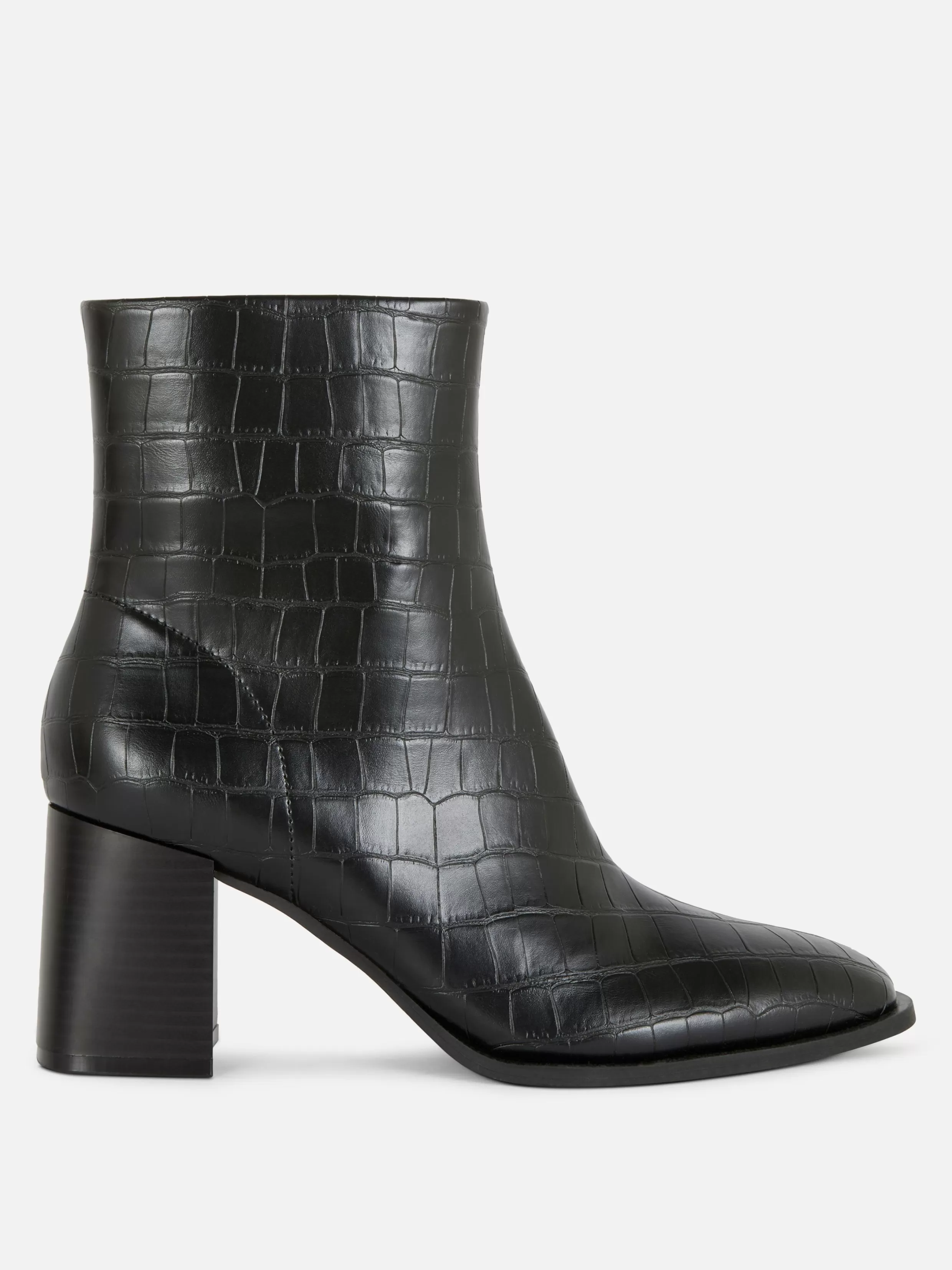 Best Sale Mock Croc Faux Leather Heeled Boots Women Gothic Clothing | Boots