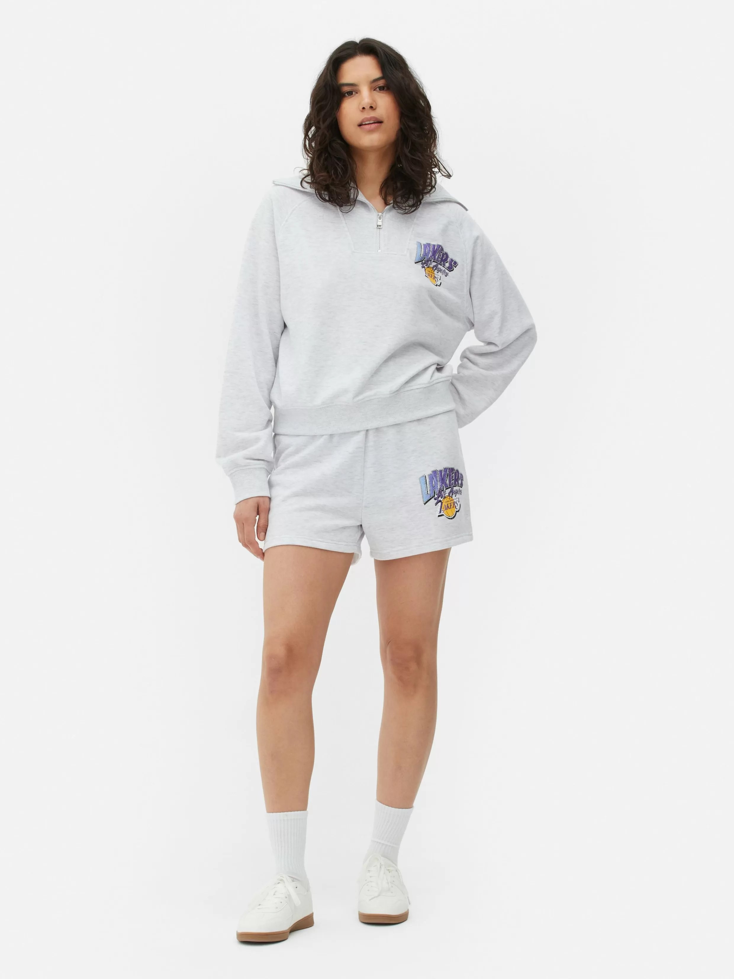 Clearance NBA Los Angeles Lakers Half Zip Sweatshirt Women Hoodies And Sweatshirts