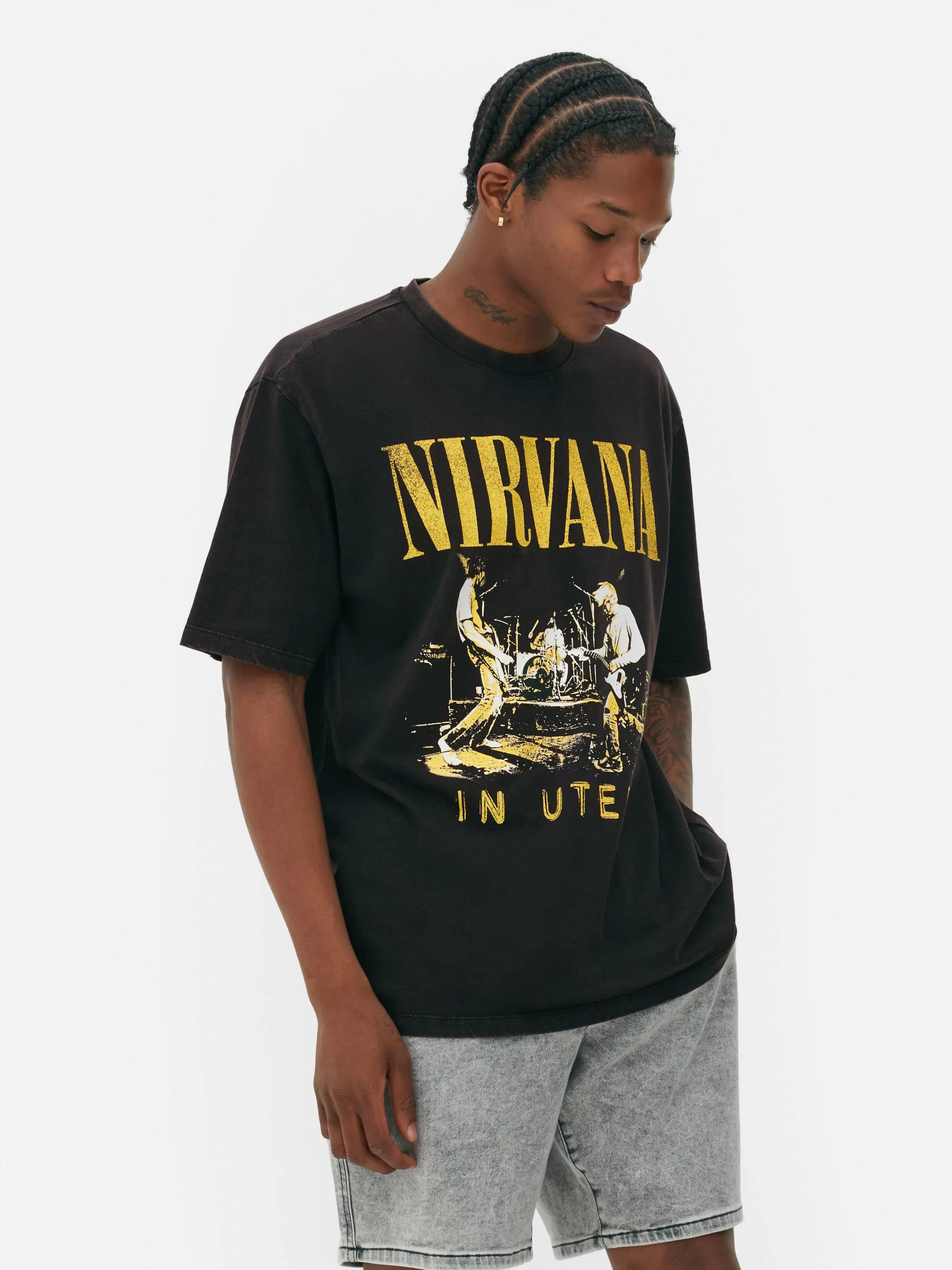 Best Sale Nirvana Washed Effect T-Shirt Graphic Tees And Sweatshirts | Tops And T-Shirts