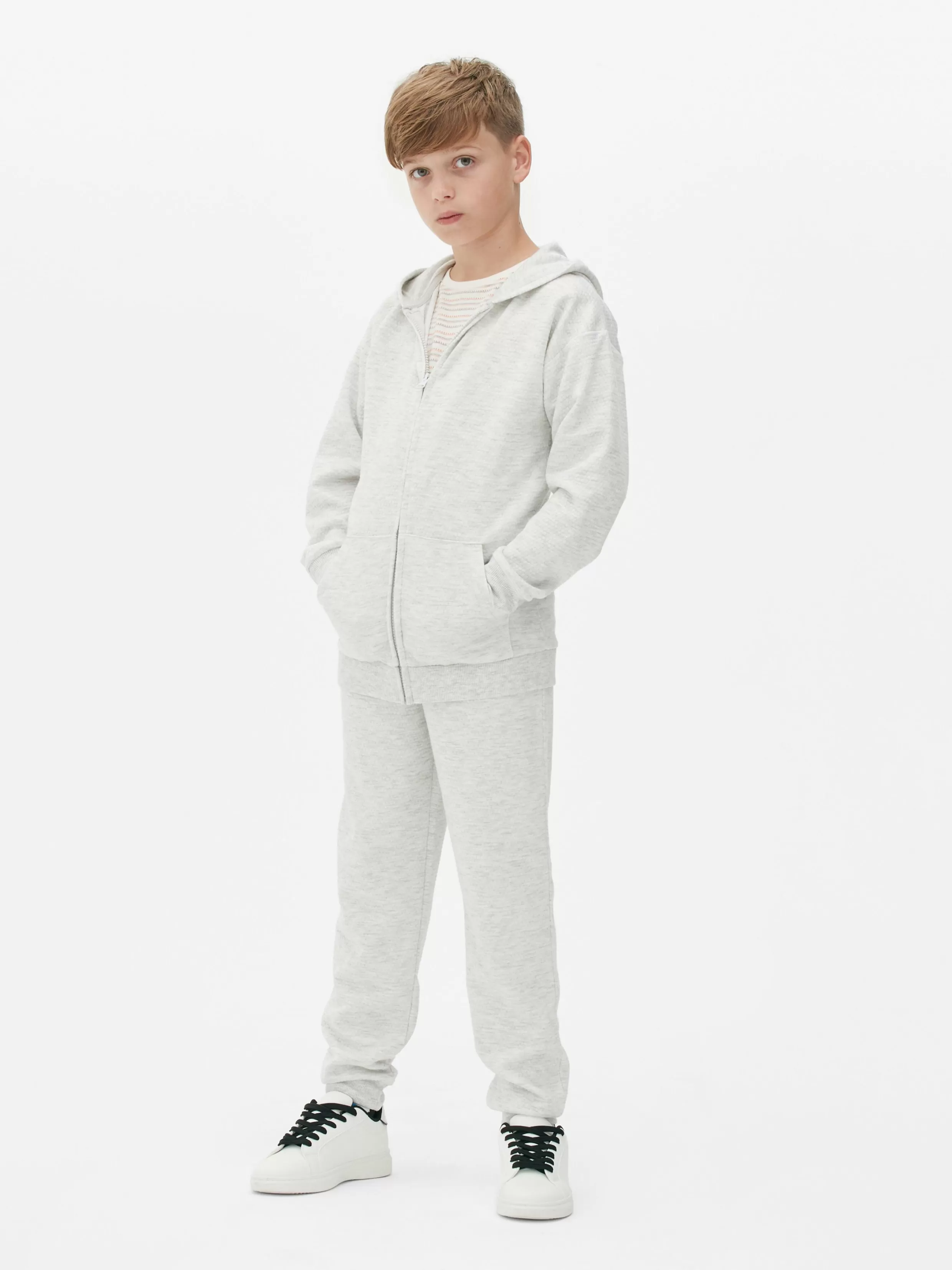 Shop Older Boy Textured Zip Hoodie Kids/BOY Hoodies And Sweatshirts