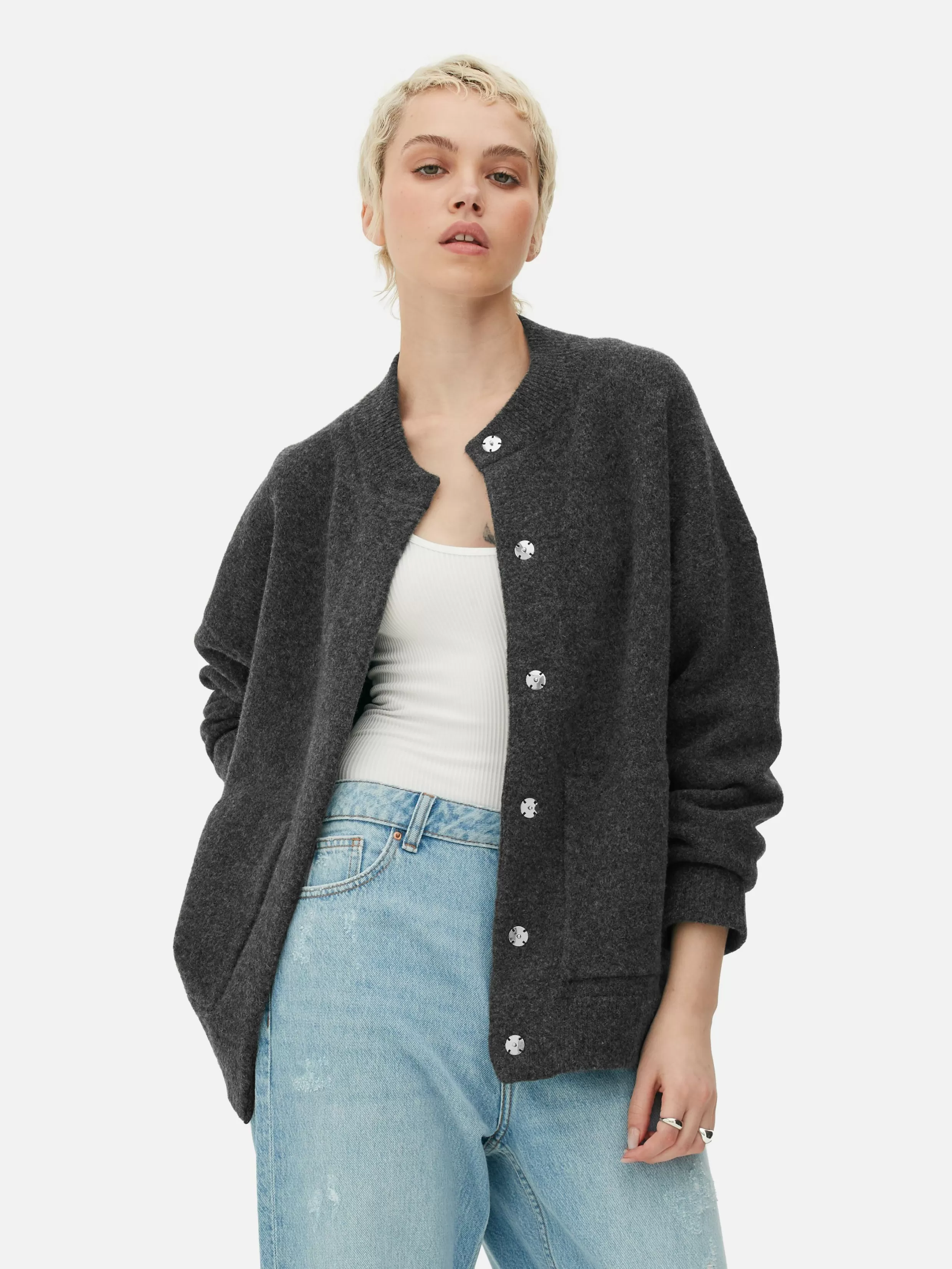 Sale Oversized Knit Bomber Jacket Women Coats And Jackets