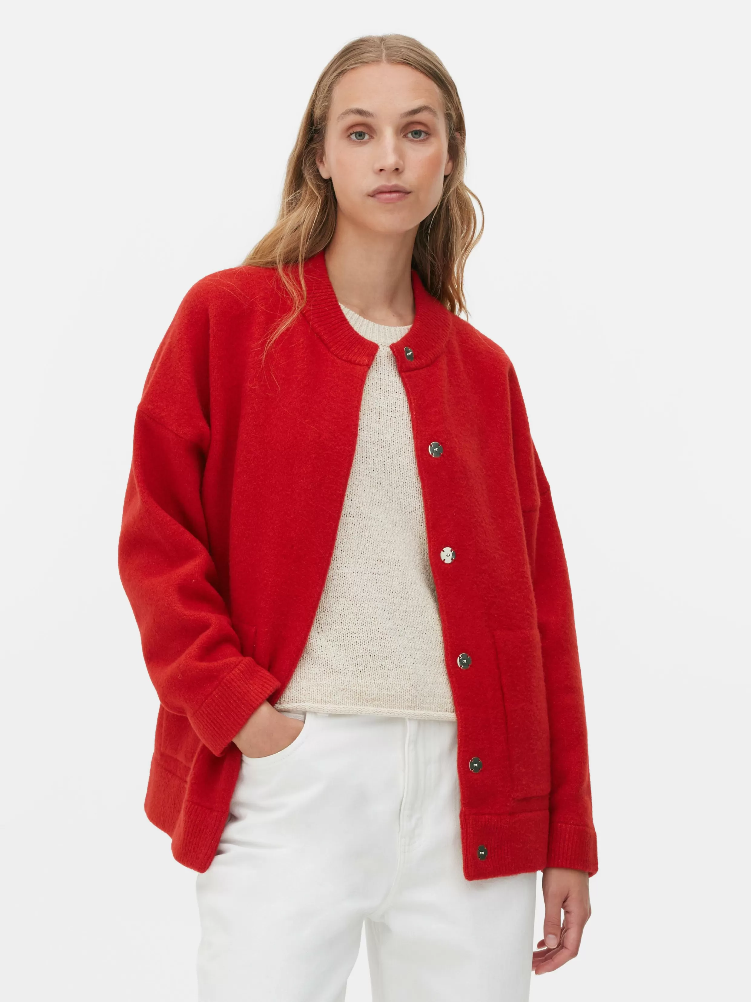 New Oversized Knit Bomber Jacket Women Coats And Jackets