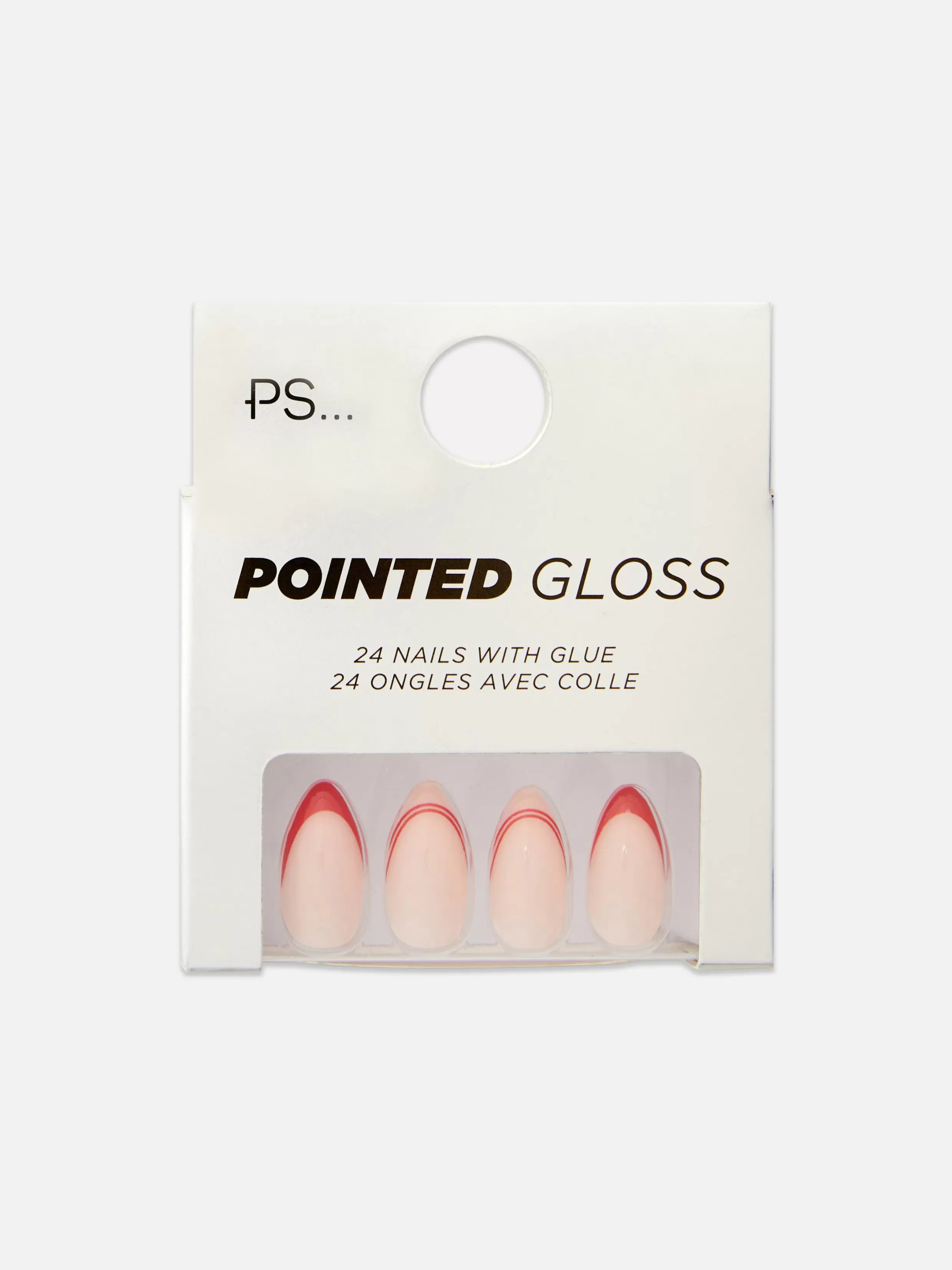 Flash Sale PS Pointed Gloss Contrast Tip Faux Nails Jewel Faux Nails