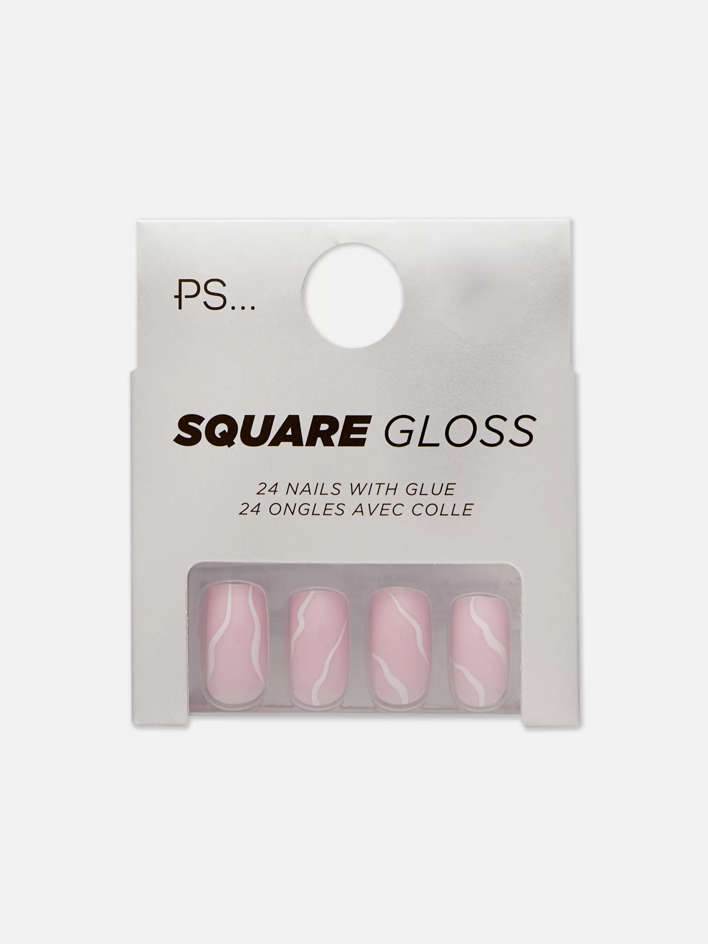 Cheap PS Square Gloss Swirled Faux Nails Jewel Faux Nails