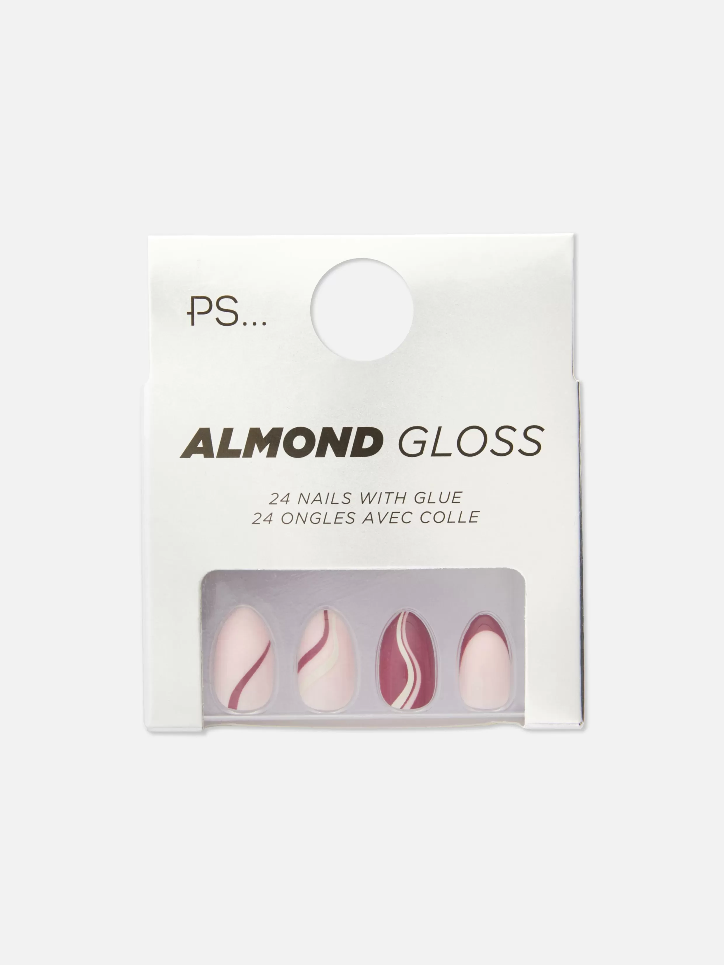 Cheap PS Swirled Almond Gloss Faux Nails Jewel Faux Nails