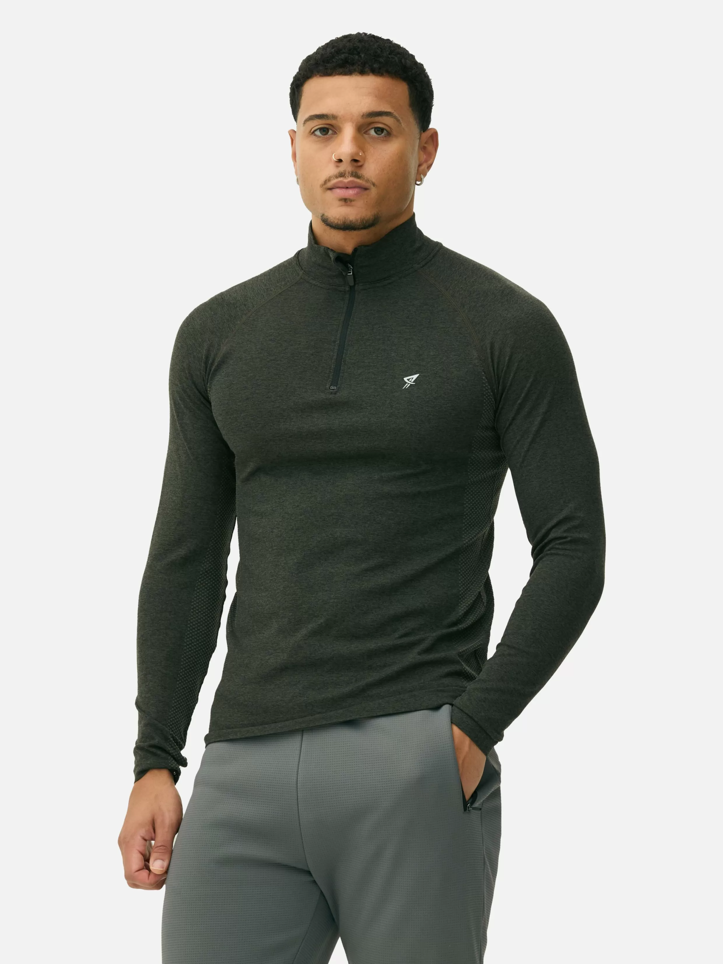 Fashion Quarter-Zip Long Sleeve Gym Top Sportswear | Tops And T-Shirts